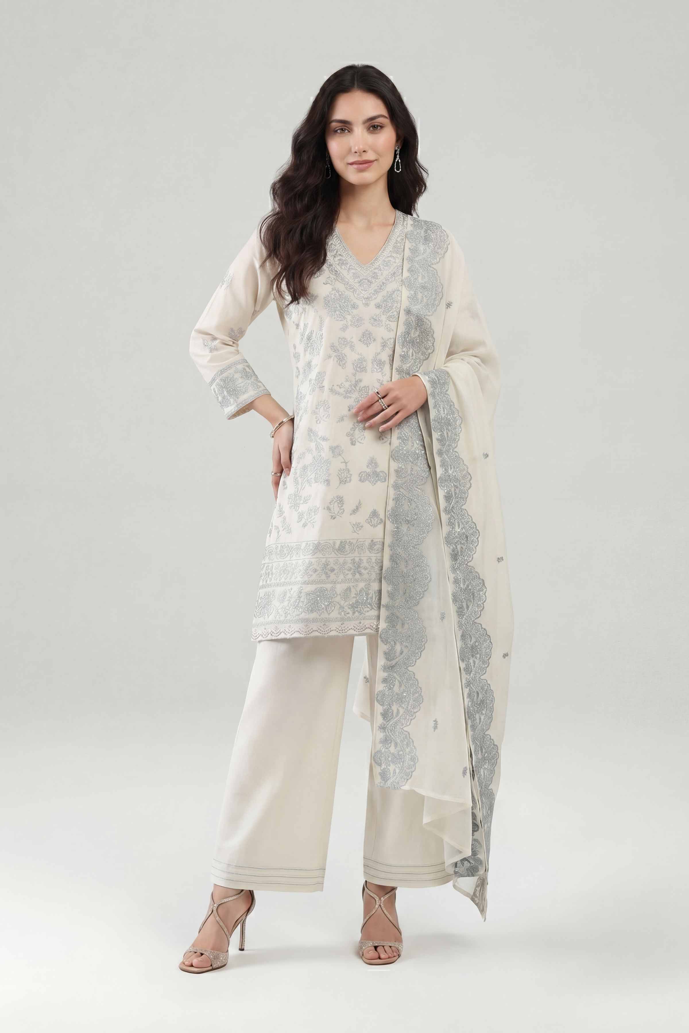 3 Piece - Embroidered Suit - KFE26-212