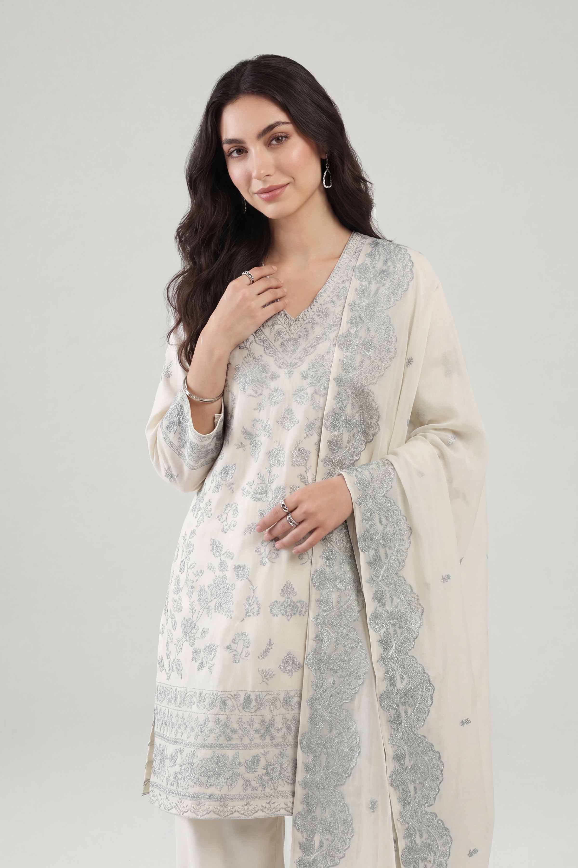 3 Piece - Embroidered Suit - KFE26-212