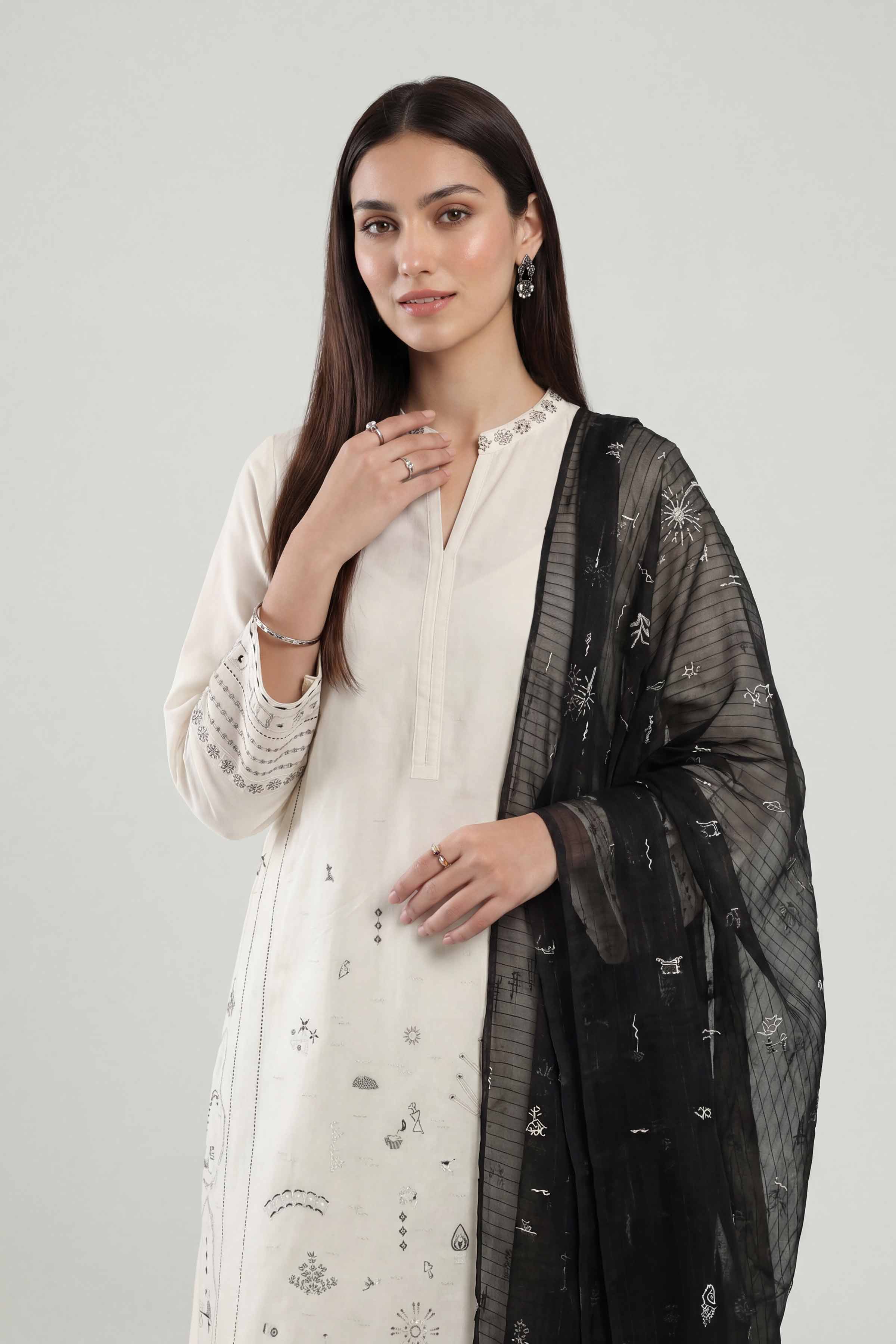 3 Piece - Embroidered Suit - KFE26-213