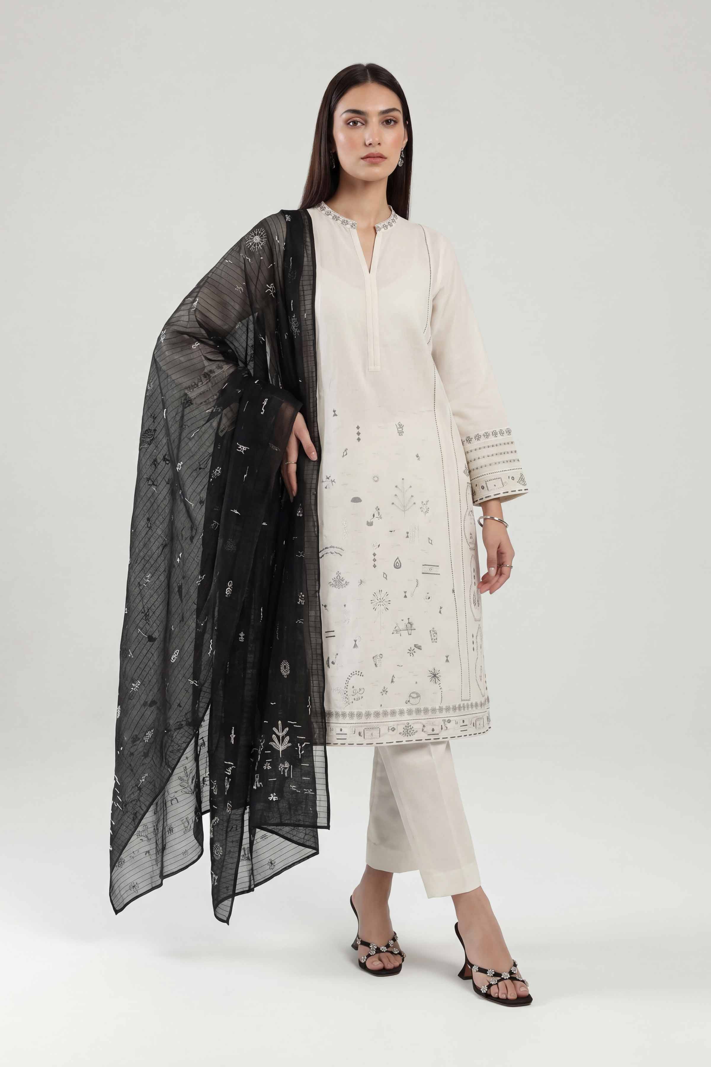 3 Piece - Embroidered Suit - KFE26-213