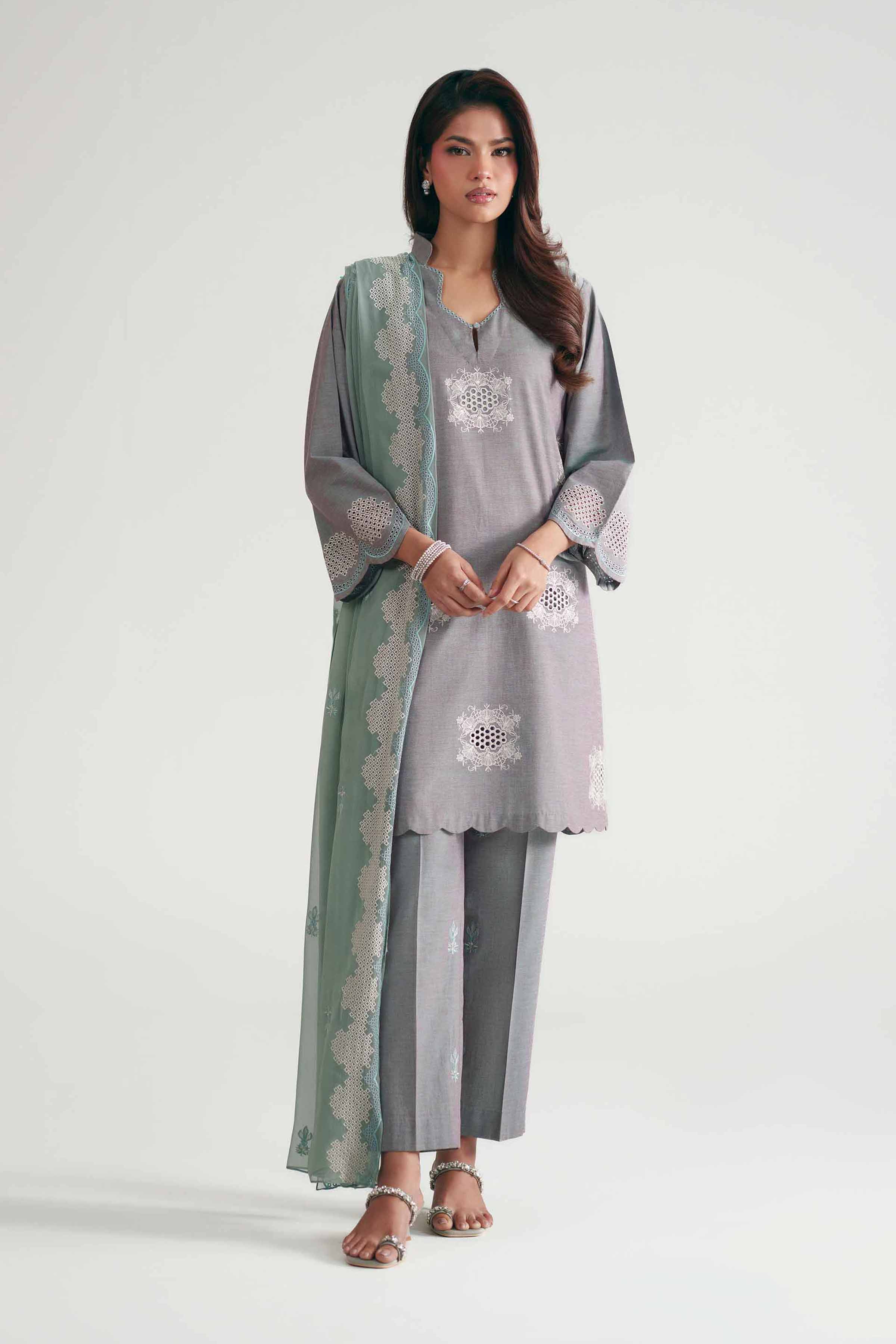3 Piece - Embroidered Suit - KFE26-222