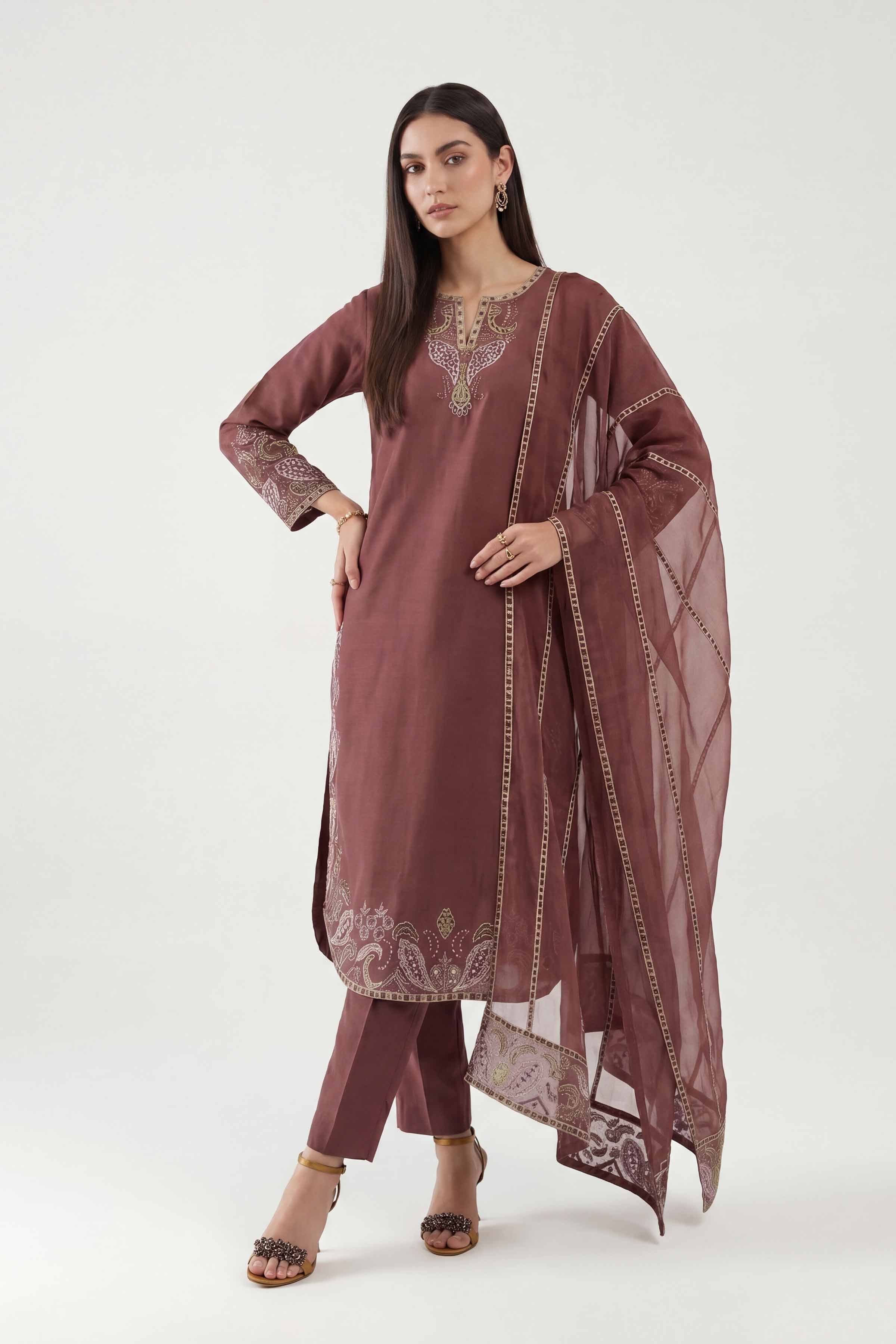 3 Piece - Embroidered Suit - KFE26-223