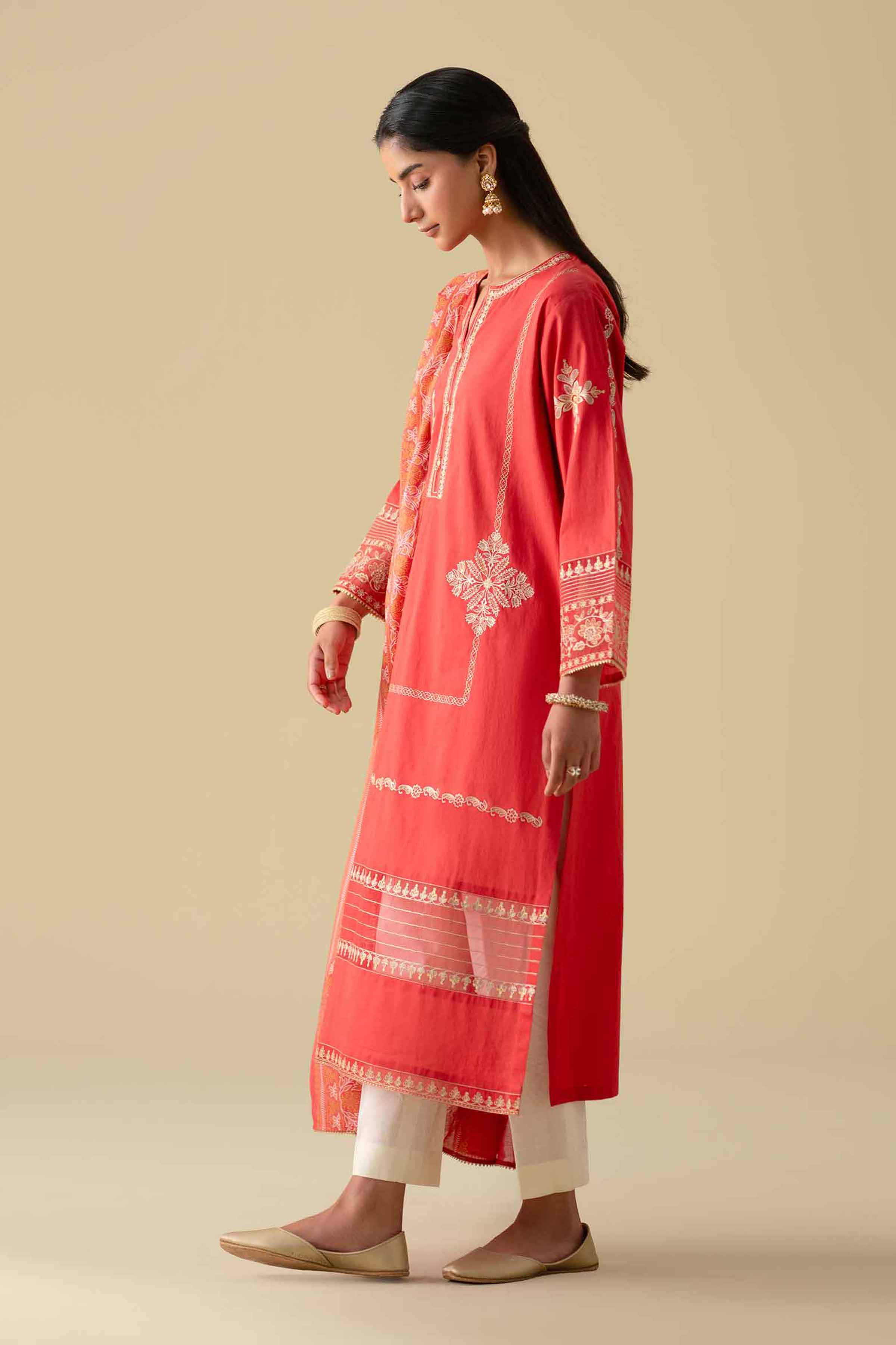 3 Piece - Printed Embroidered Suit - KFE26-27 for Women - Pret Collection | Nishat | Shop Online