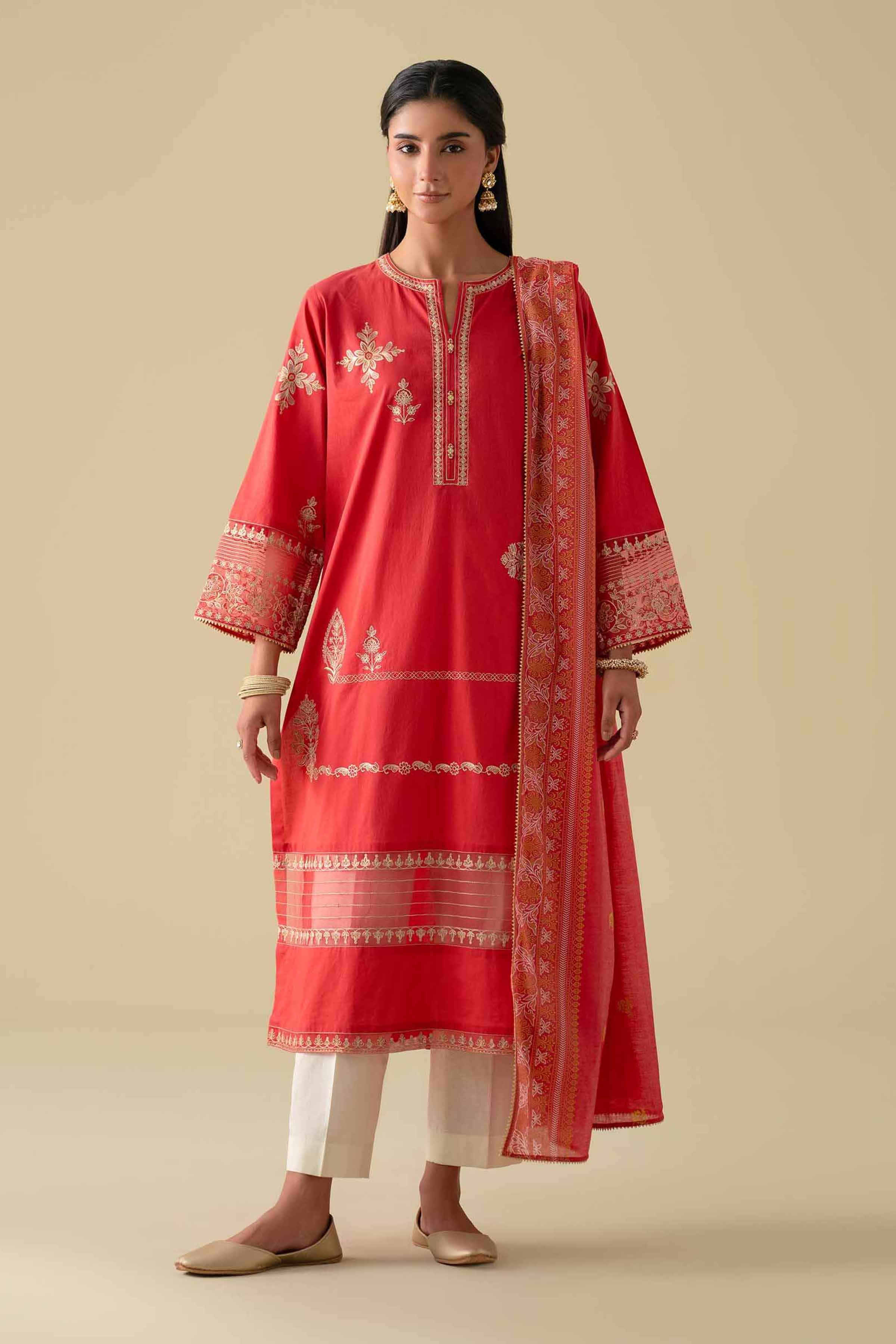 3 Piece - Printed Embroidered Suit - KFE26-27 for Women - Pret Collection | Nishat | Shop Online