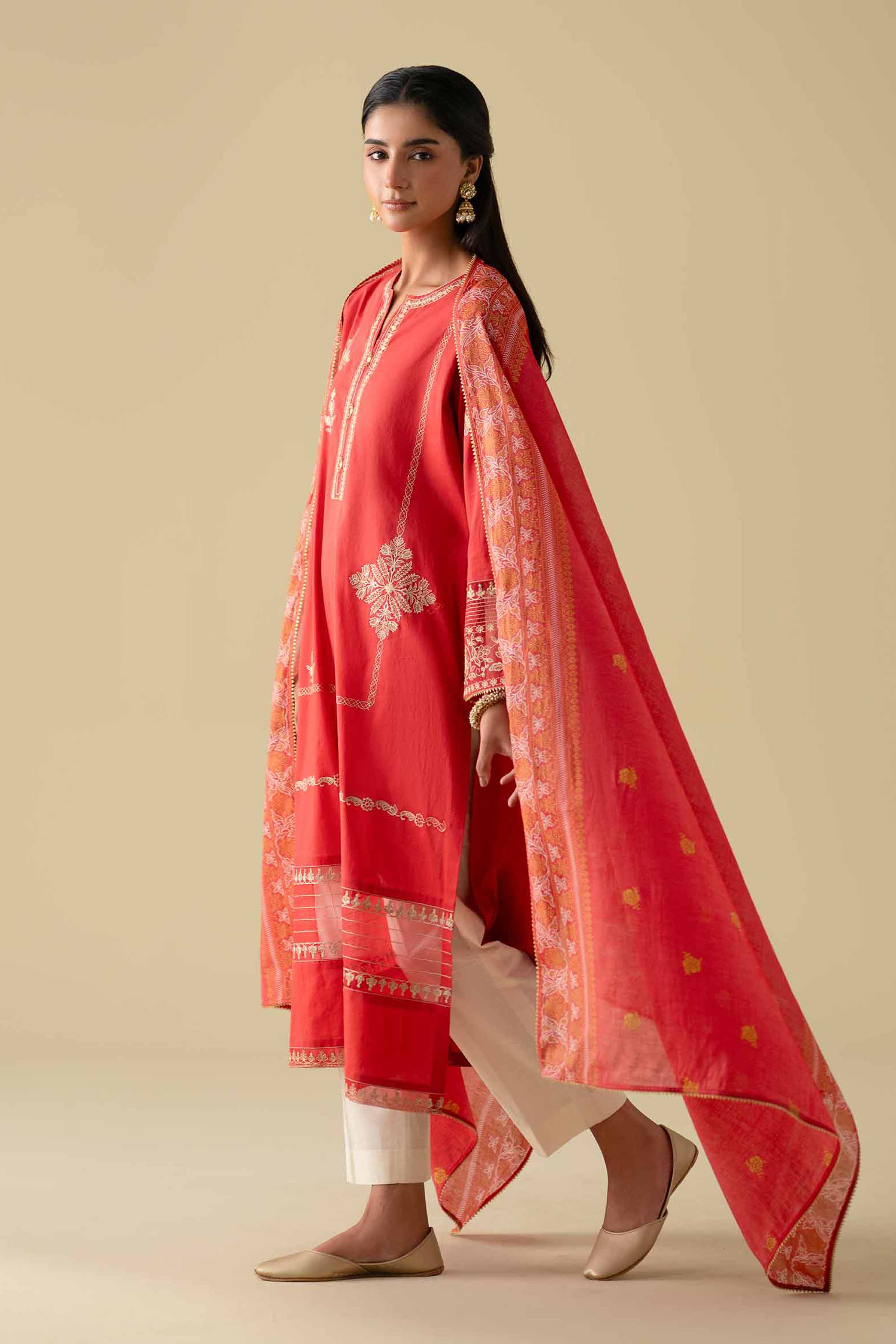 3 Piece - Printed Embroidered Suit - KFE26-27 for Women - Pret Collection | Nishat | Shop Online