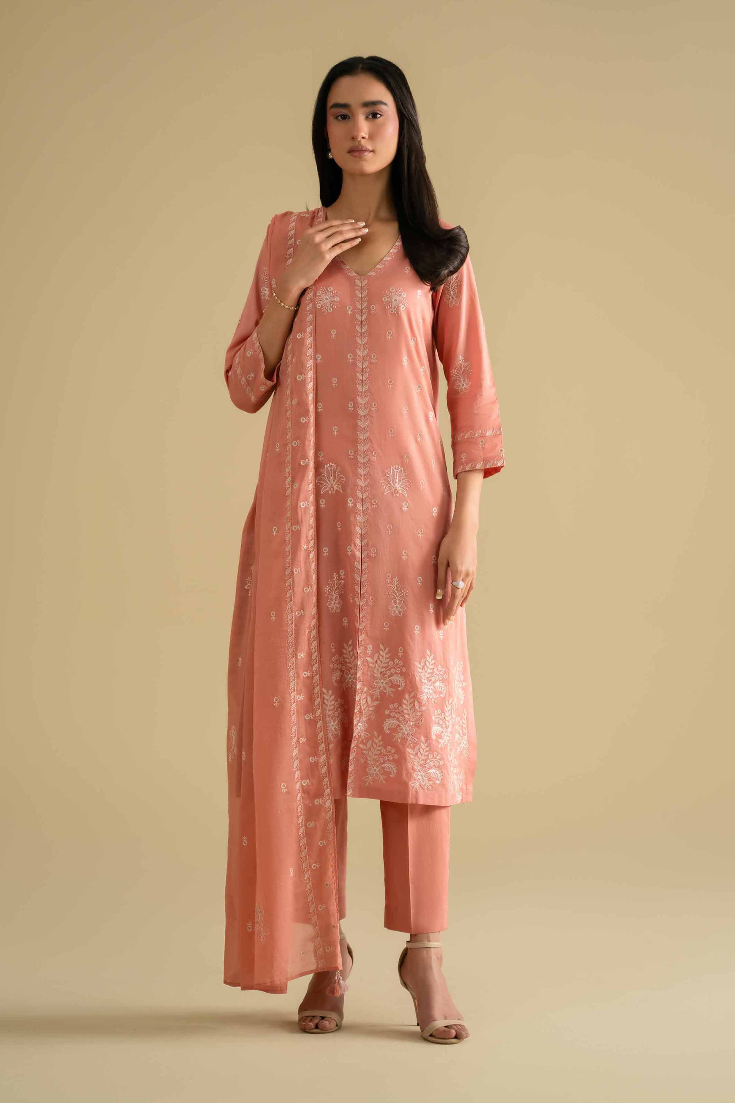 3 Piece - Embroidered Suit - KFE26-75 for Women - Pret Collection | Nishat | Shop Online