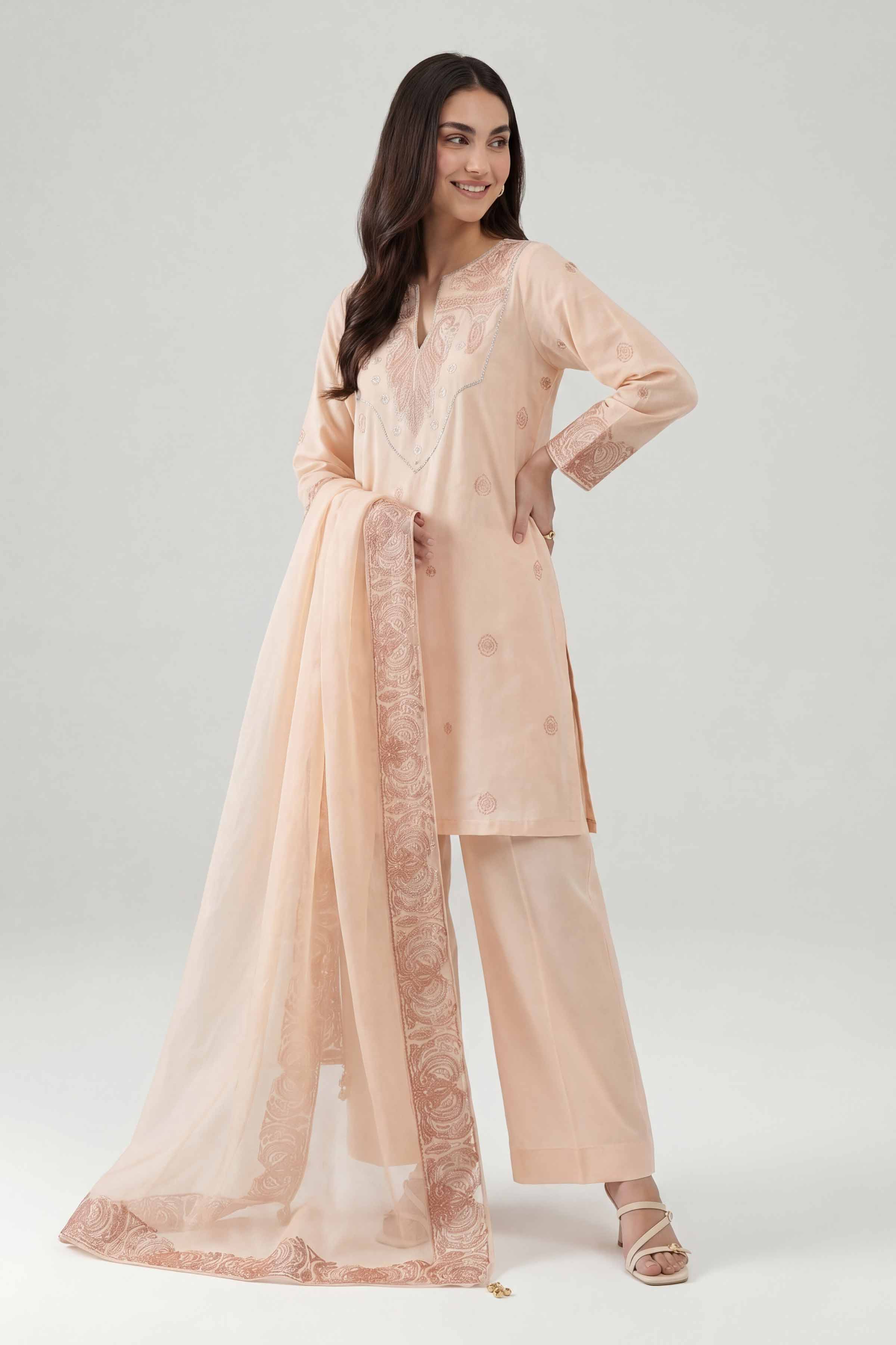 3 Piece - Embroidered Suit - KFE26-96