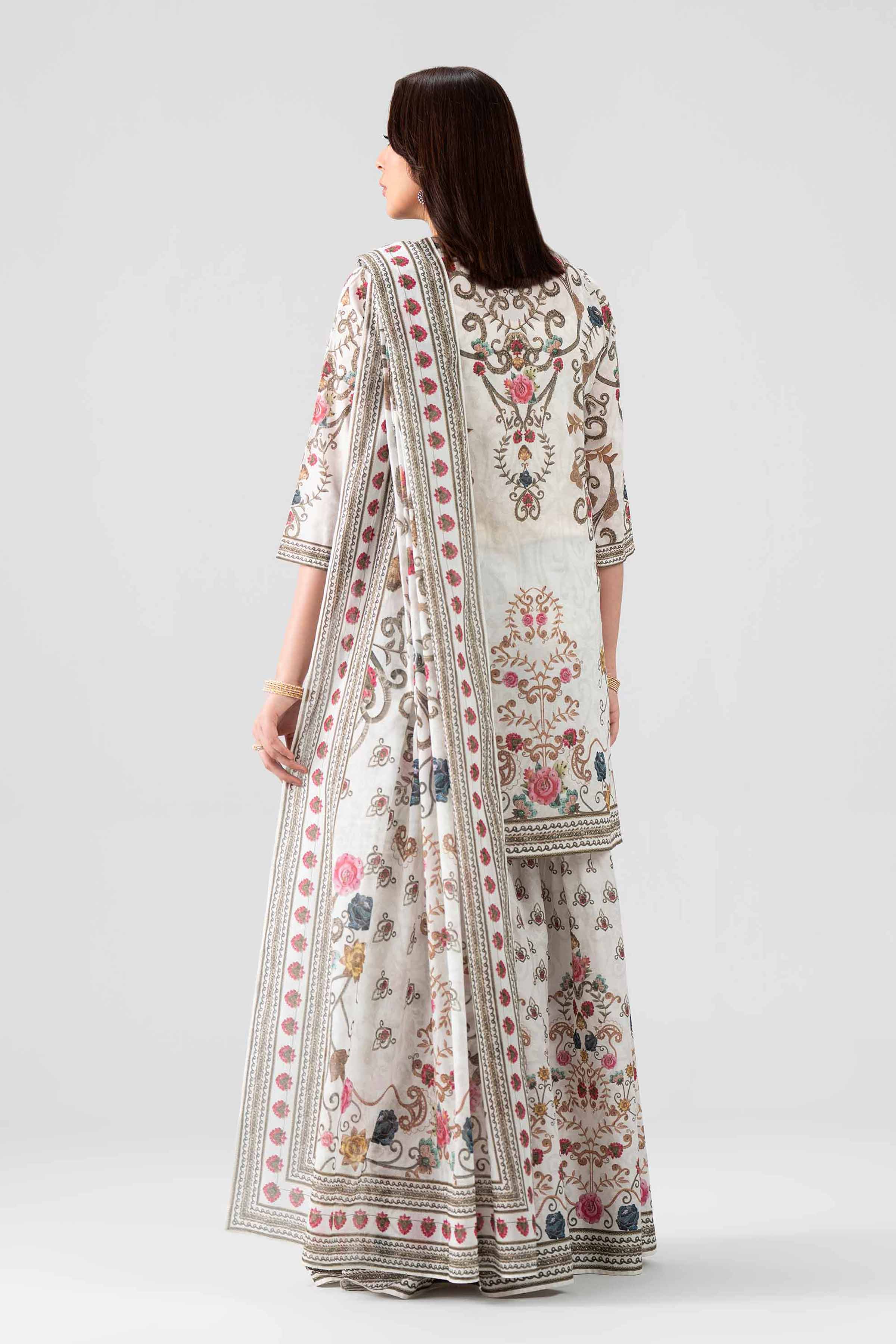 3 Piece - Printed Embroidered Suit - KFS26-48