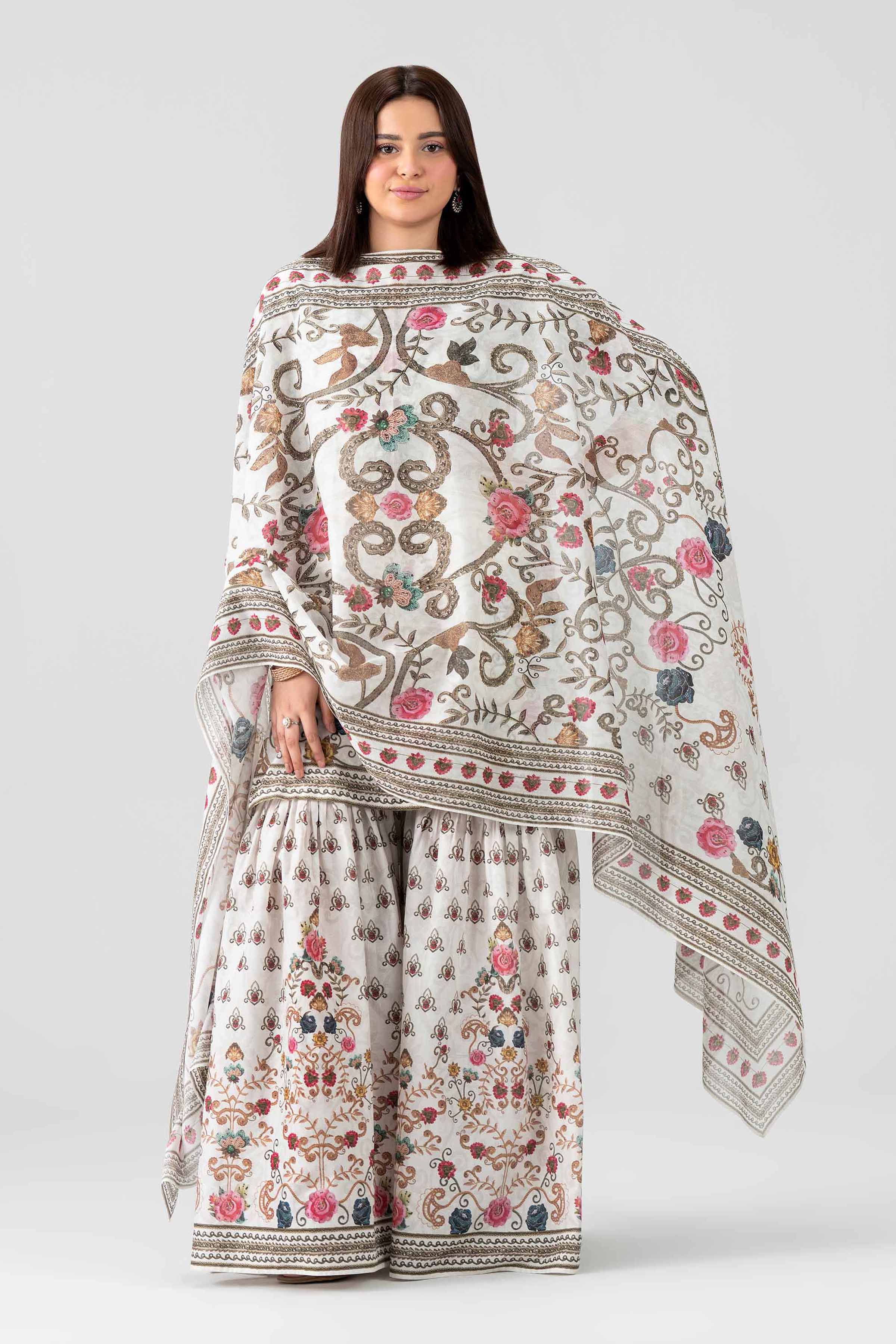 3 Piece - Printed Embroidered Suit - KFS26-48