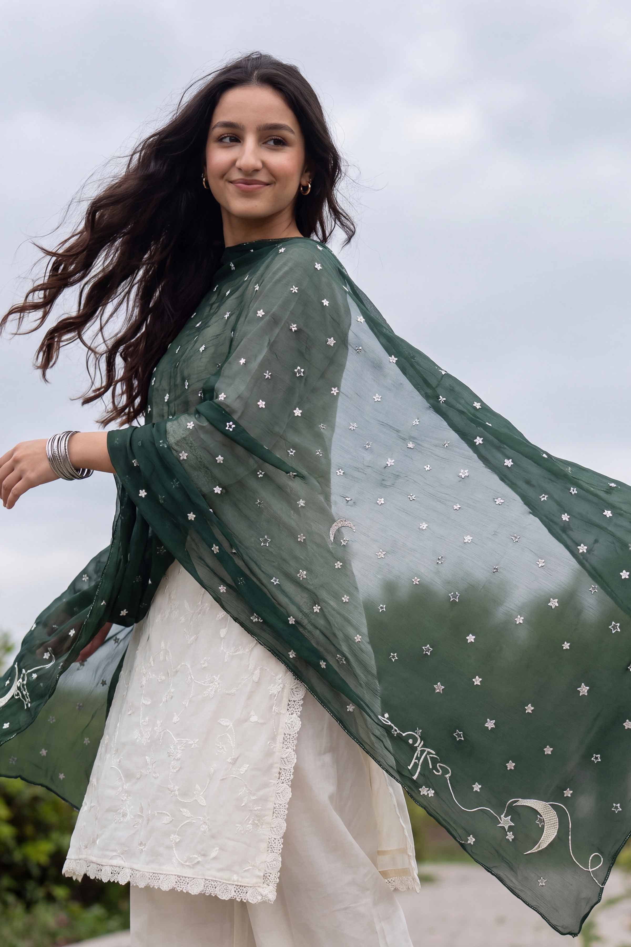 Embroidered Dupatta - KFS26-83