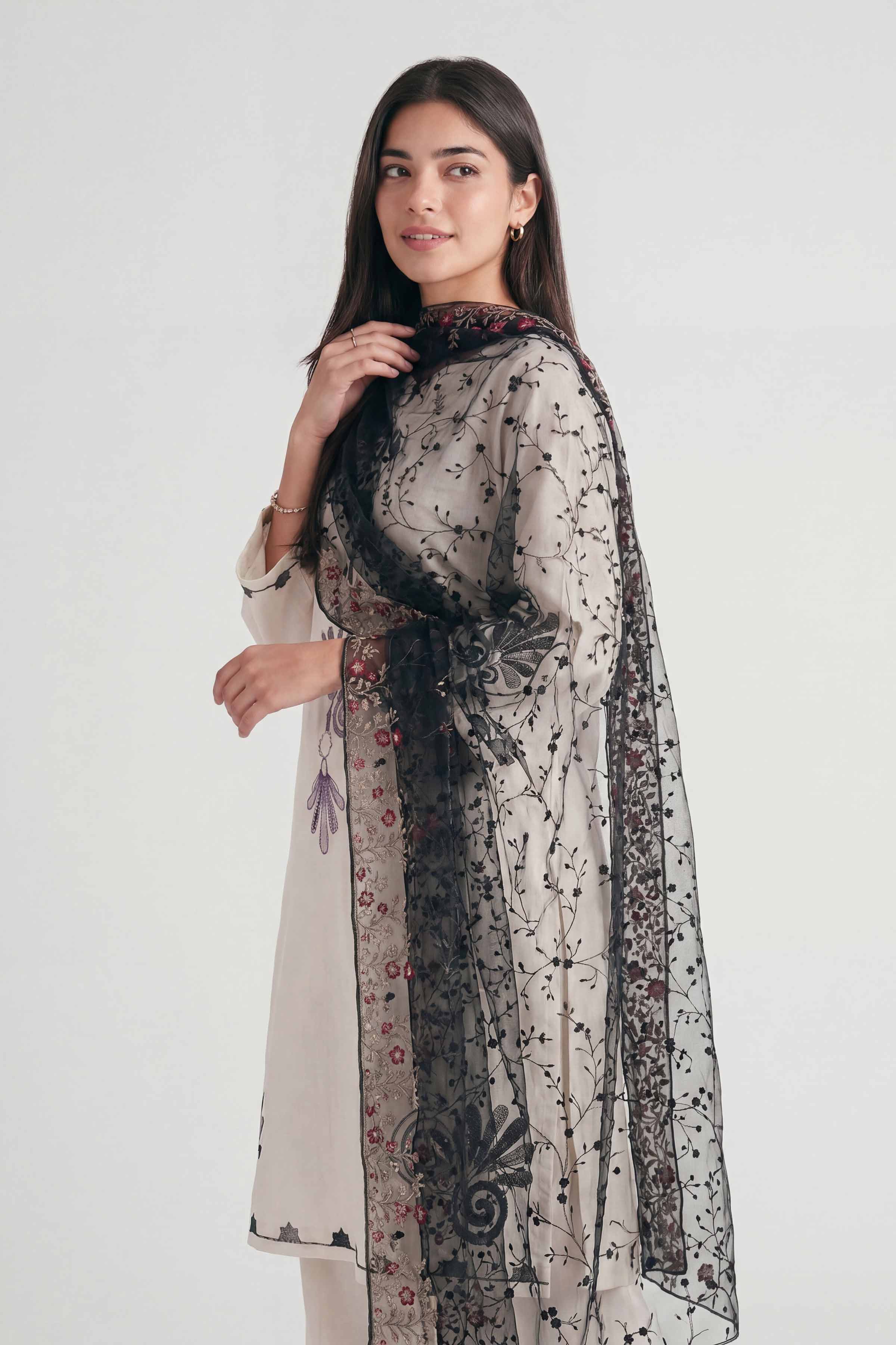 Embroidered Dupatta - KFS26-87