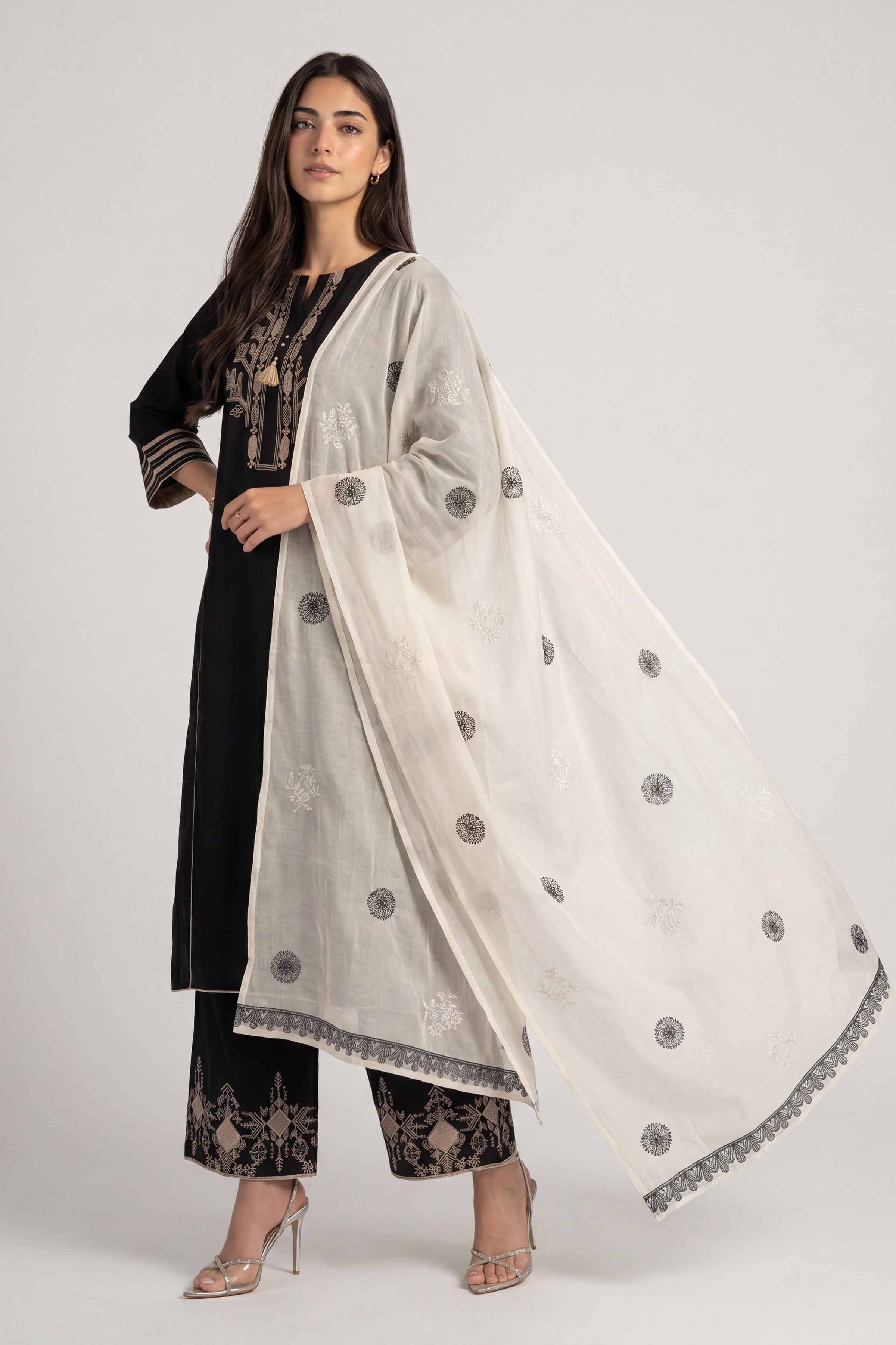 Embroidered Dupatta - KFS26-89