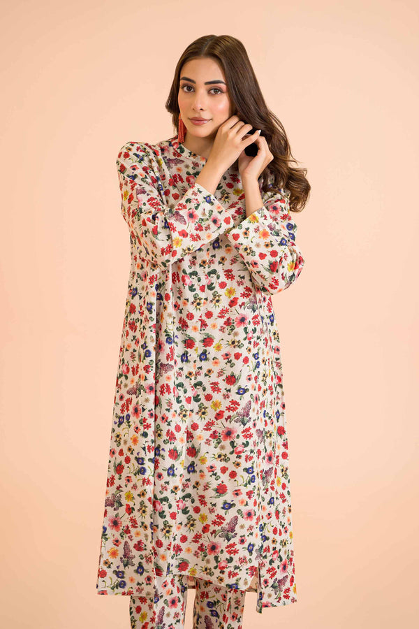 2 Piece - Printed Embroidered Suit - PE24-406