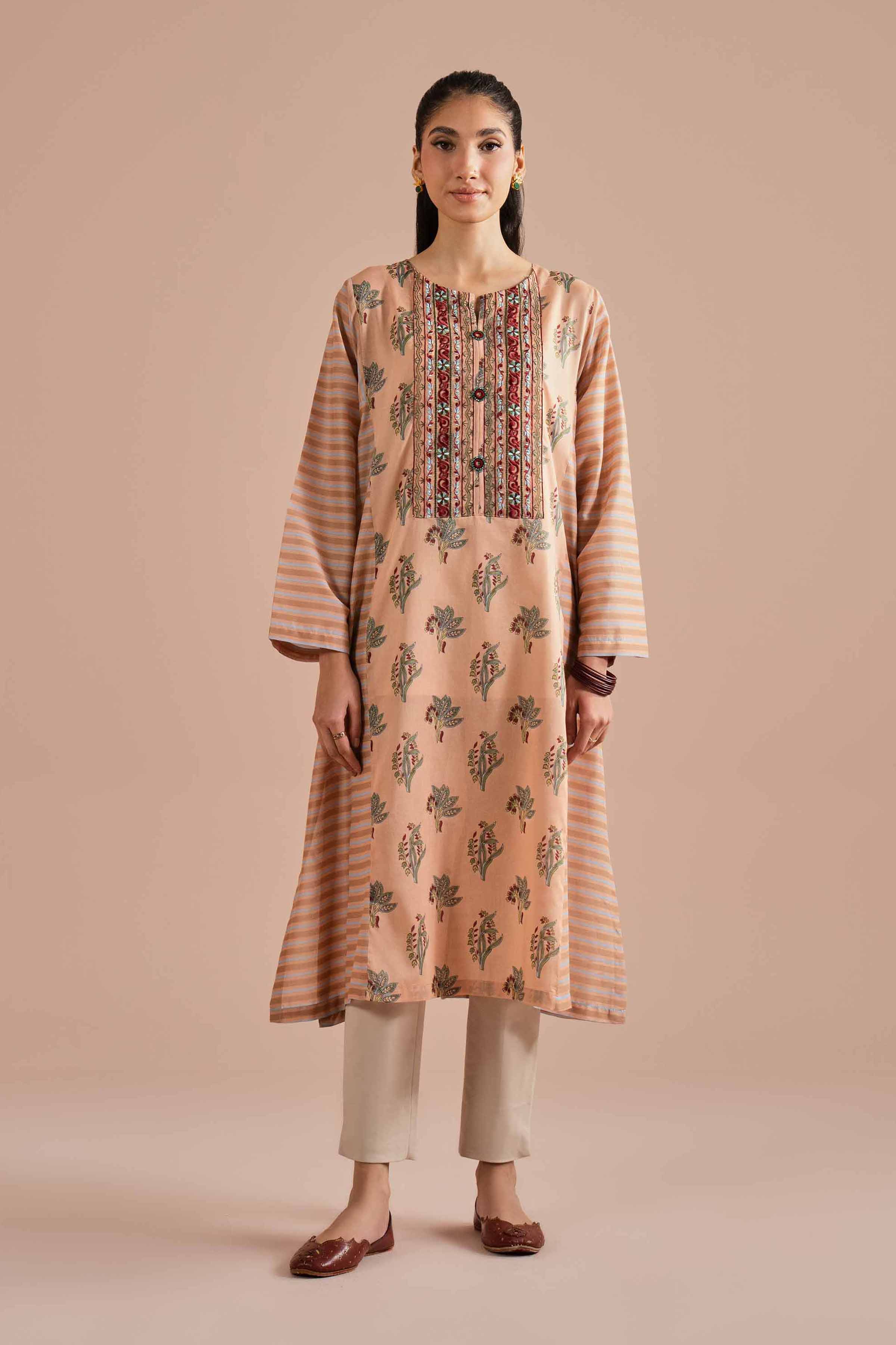 Printed Embroidered Shirt - PE26-01 for Women - Pret Collection | Nishat | Shop Online