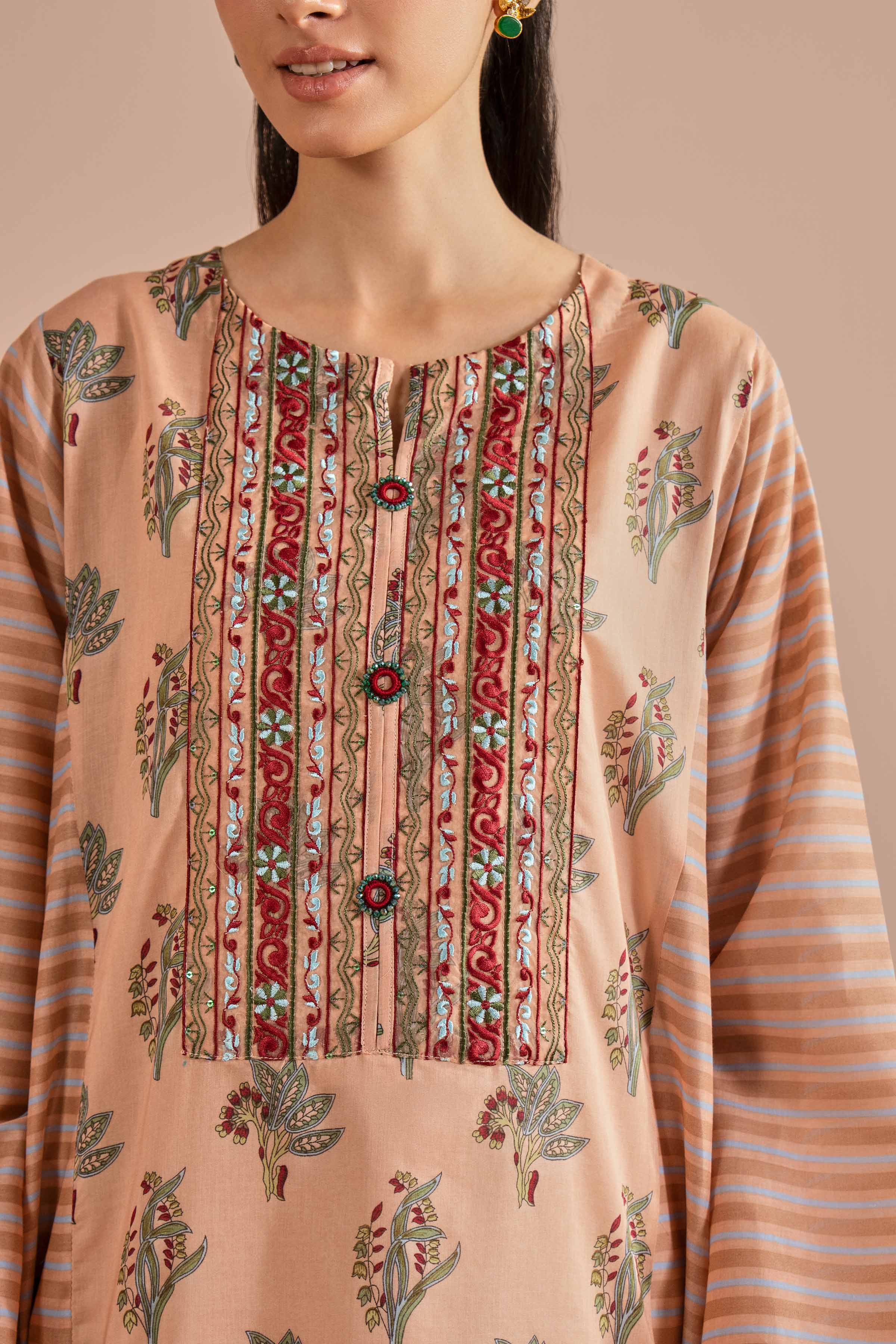 Printed Embroidered Shirt - PE26-01 for Women - Pret Collection | Nishat | Shop Online