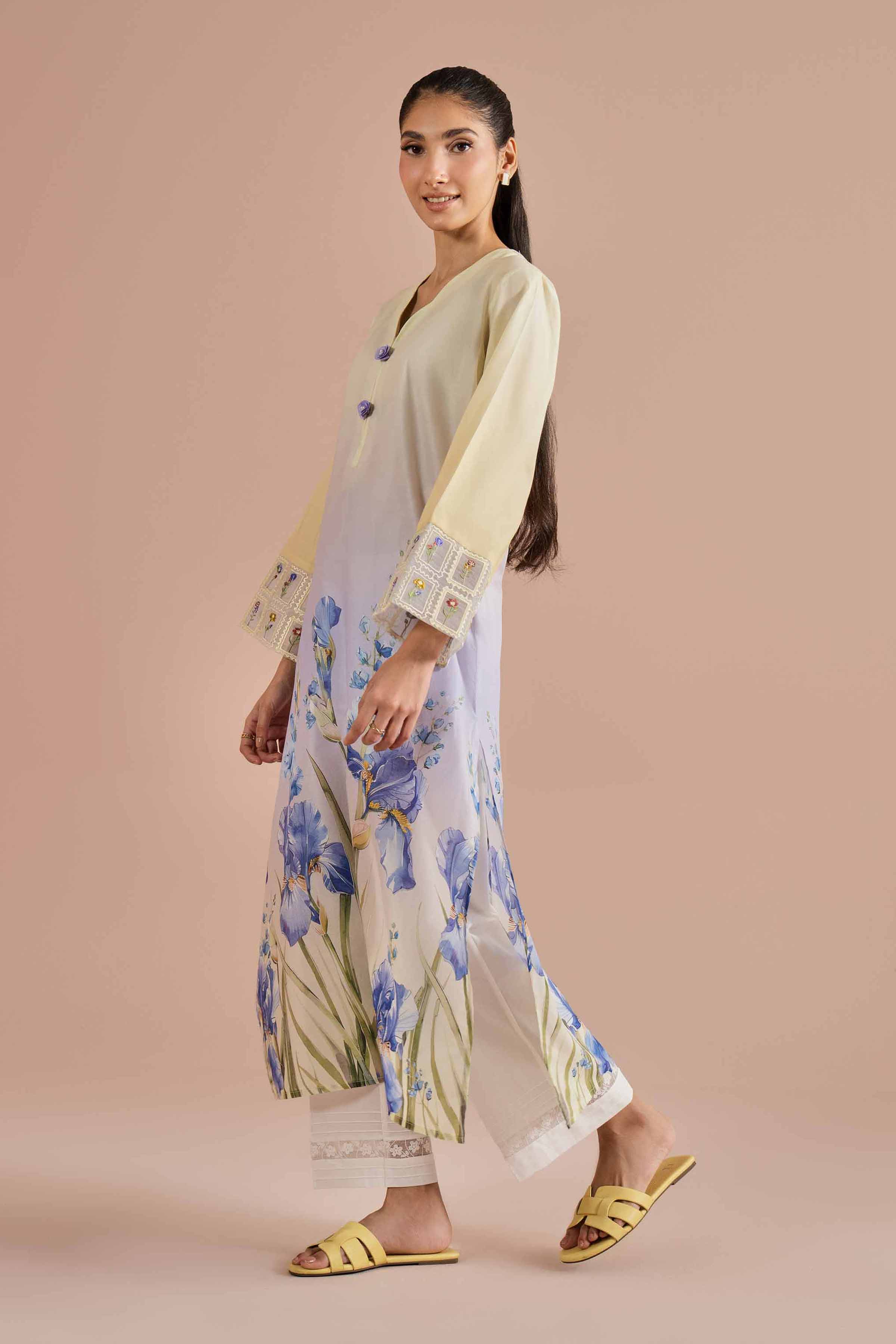 Printed Embroidered Shirt - PE26-02 for Women - Pret Collection | Nishat | Shop Online