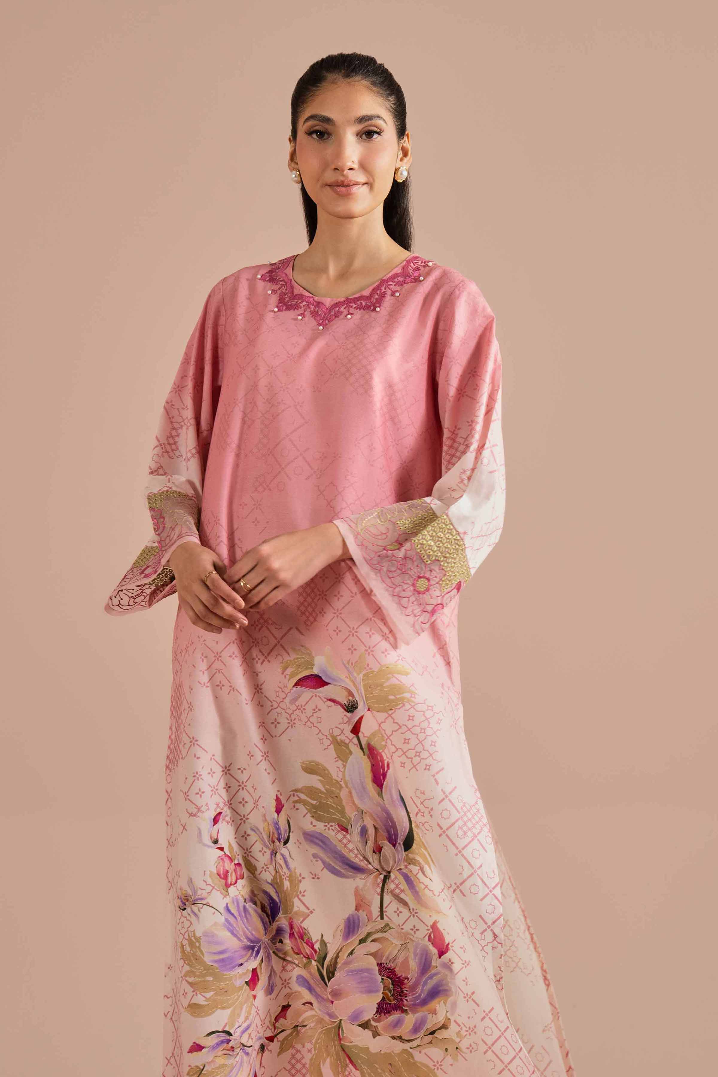Printed Embroidered Shirt - PE26-03 for Women - Pret Collection | Nishat | Shop Online