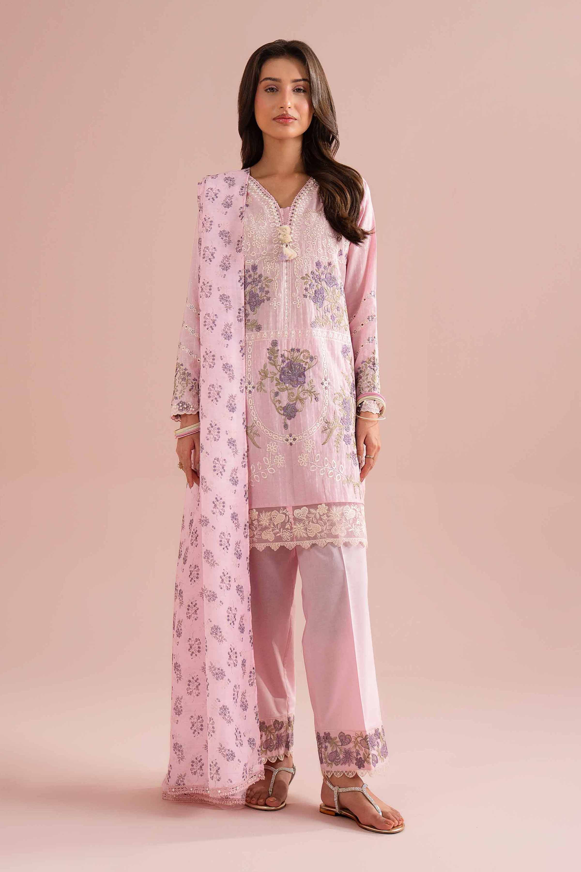 3 Piece - Printed Embroidered Suit - PE26-116