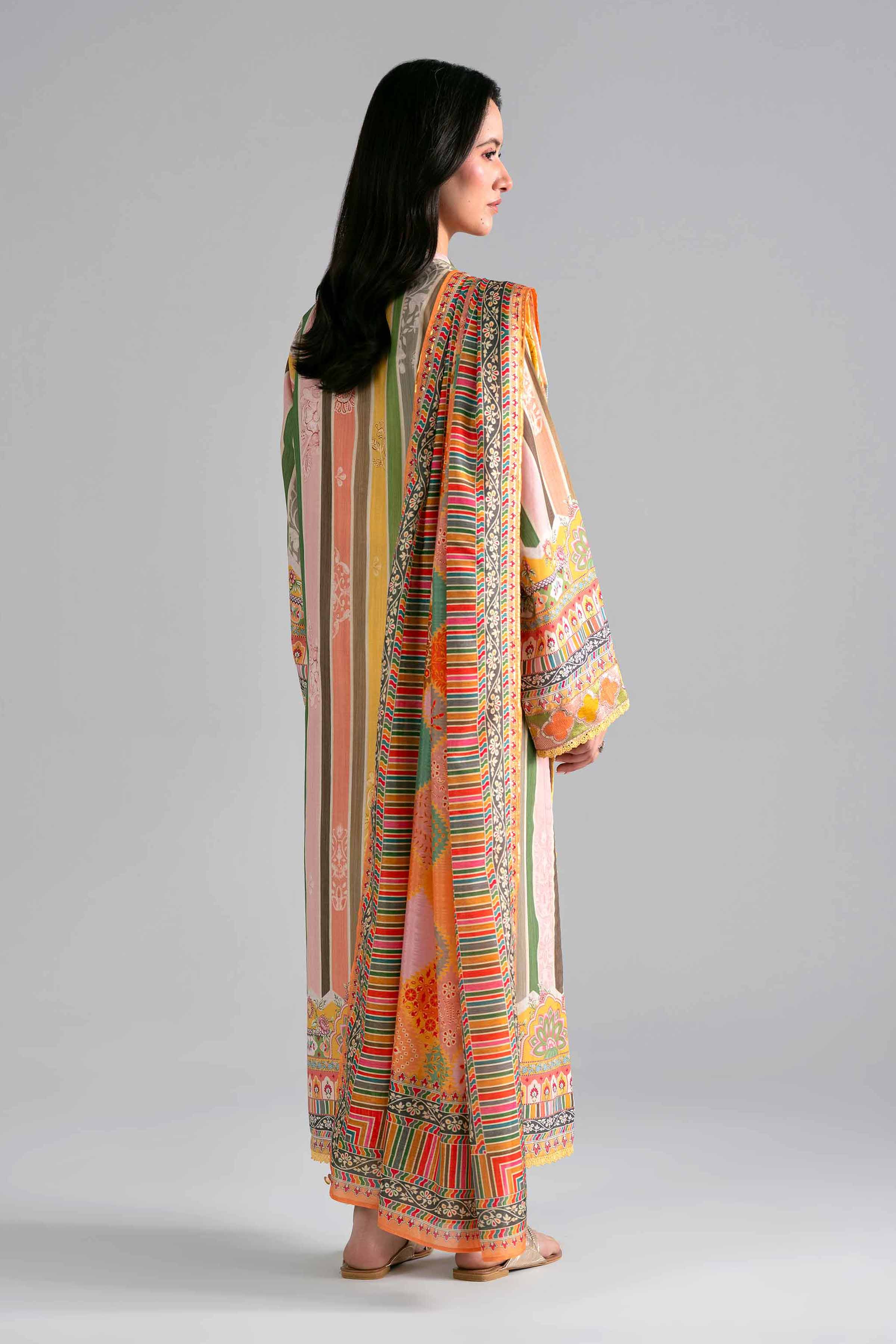 2 Piece - Printed Embroidered Suit - PE26-137