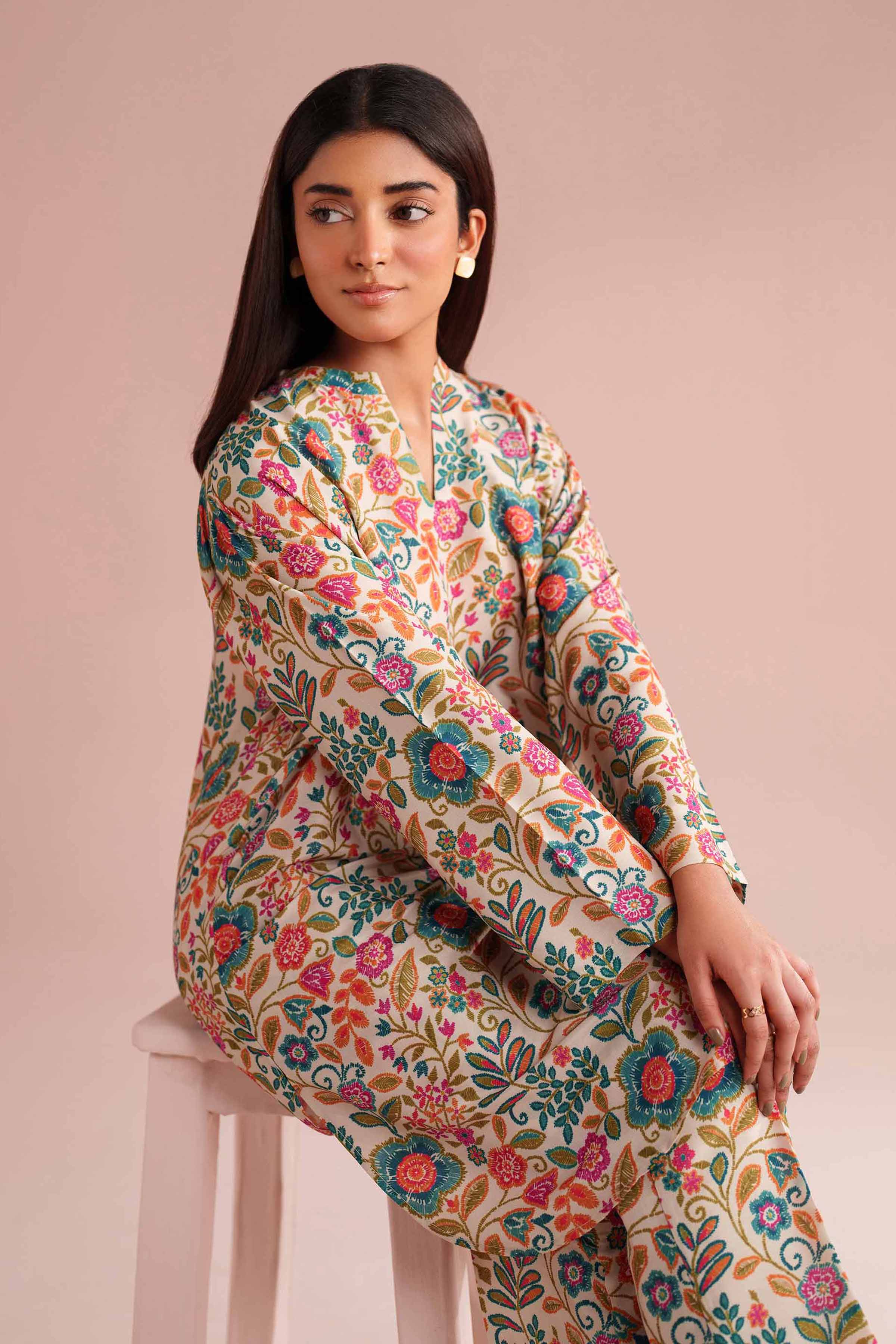 2 Piece - Printed Suit - PE26-16 for Women - Pret Collection | Nishat | Shop Online
