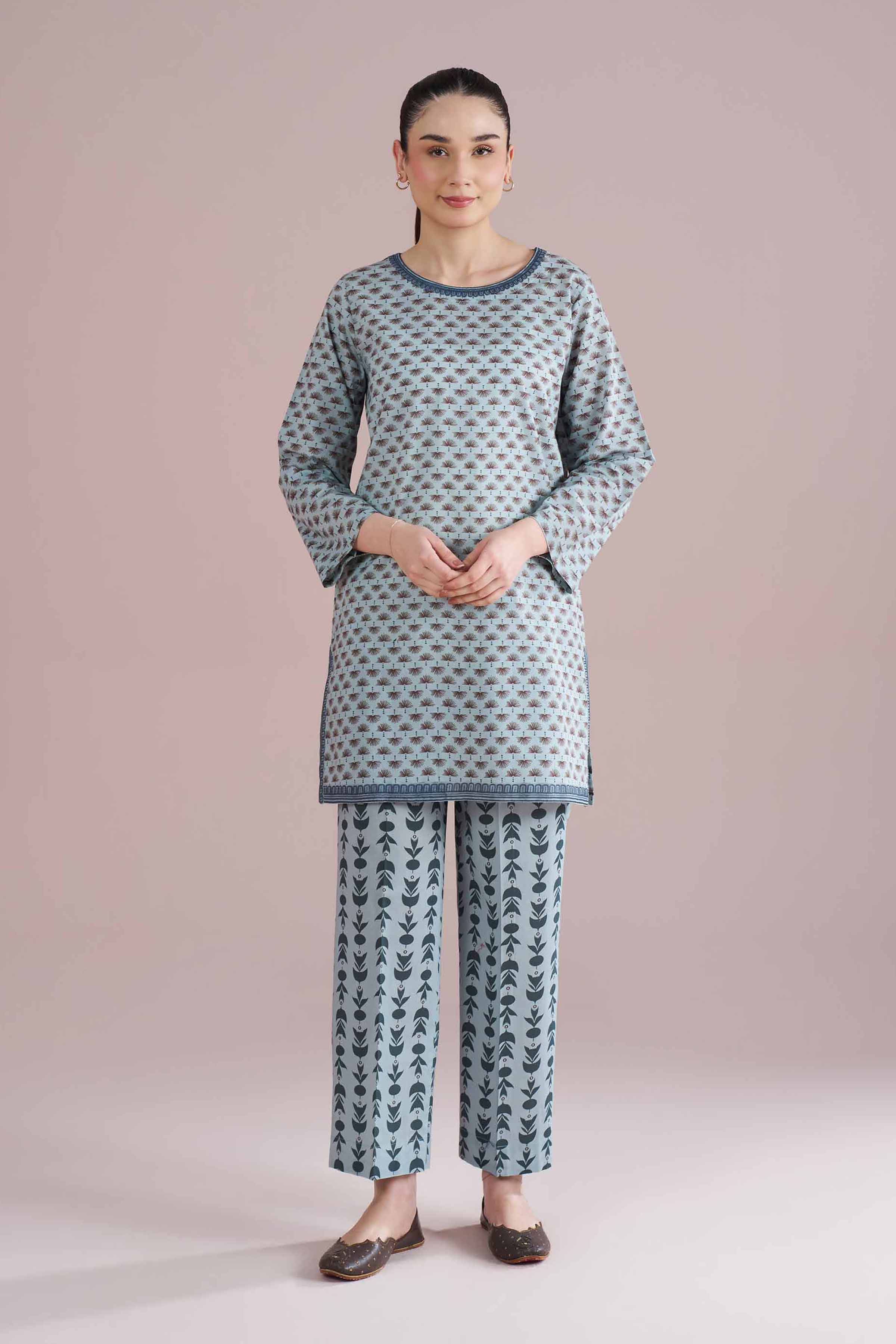 2 Piece - Printed Embroidered Suit - PE26-202 for Women - Pret Collection | Nishat | Shop Online