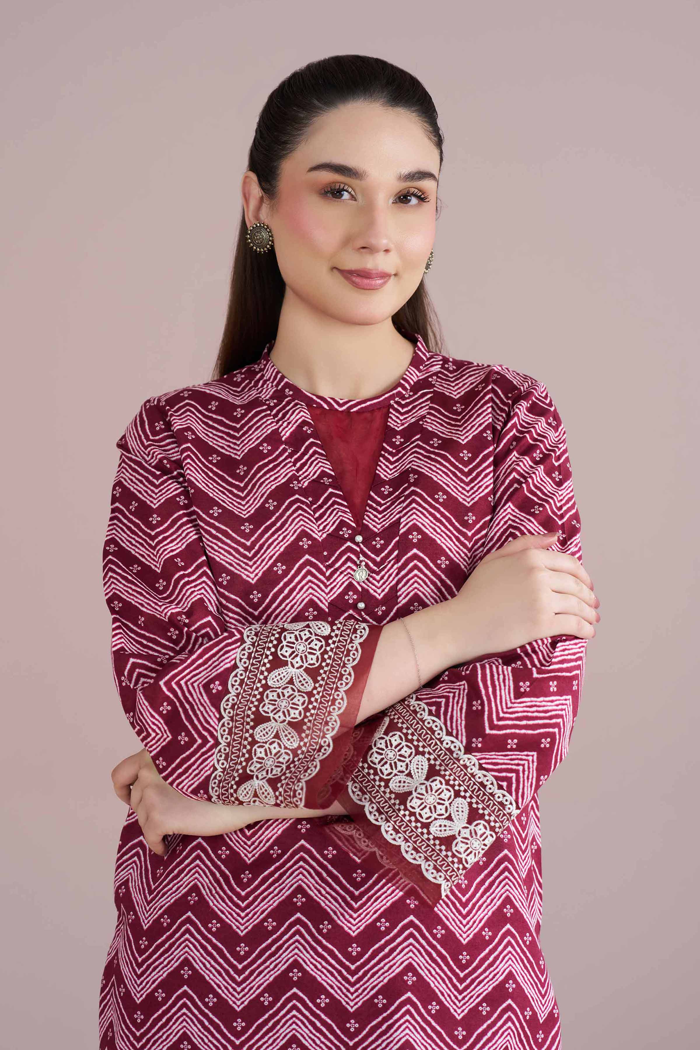 2 Piece - Printed Embroidered Suit - PE26-206 for Women - Pret Collection | Nishat | Shop Online