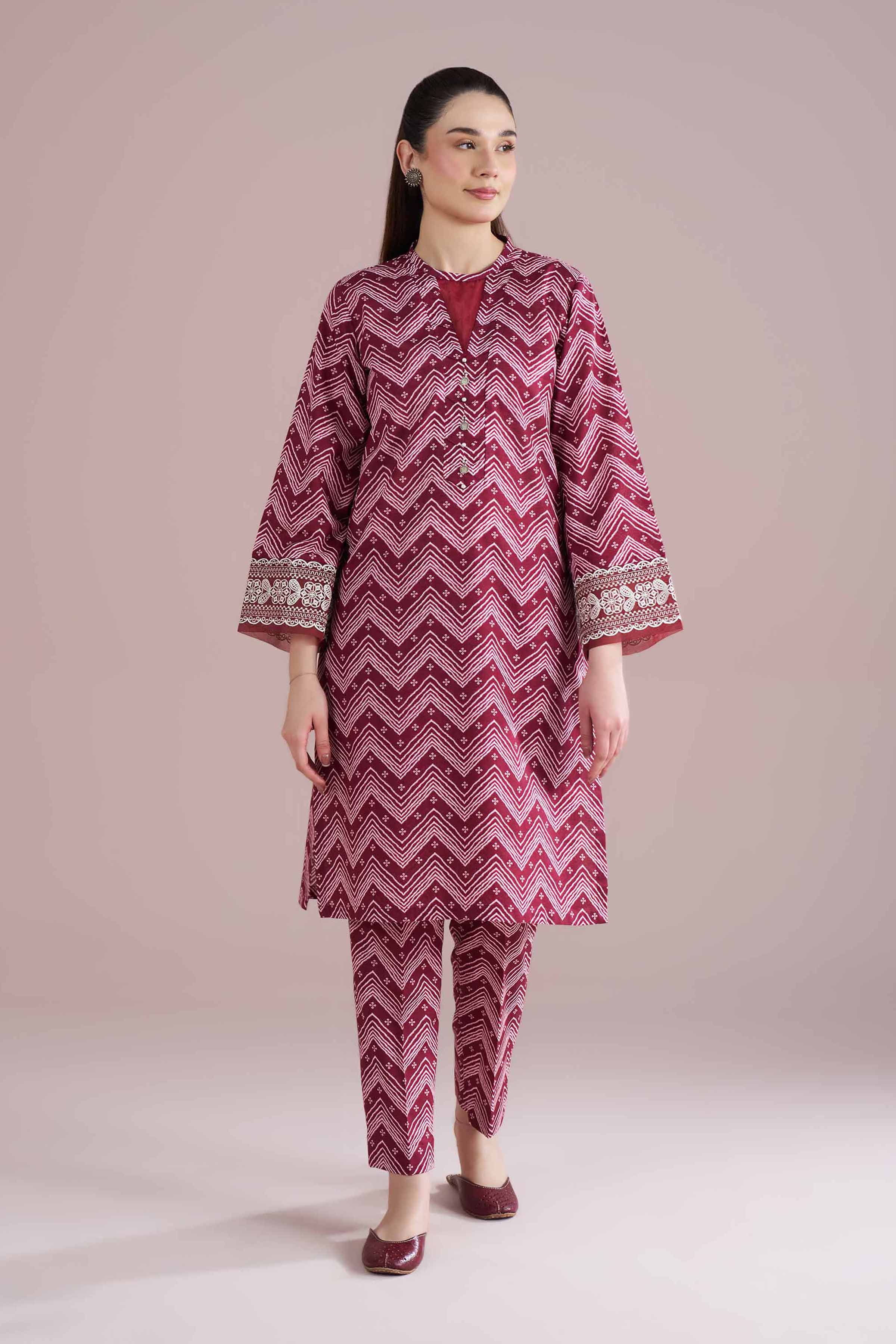 2 Piece - Printed Embroidered Suit - PE26-206 for Women - Pret Collection | Nishat | Shop Online