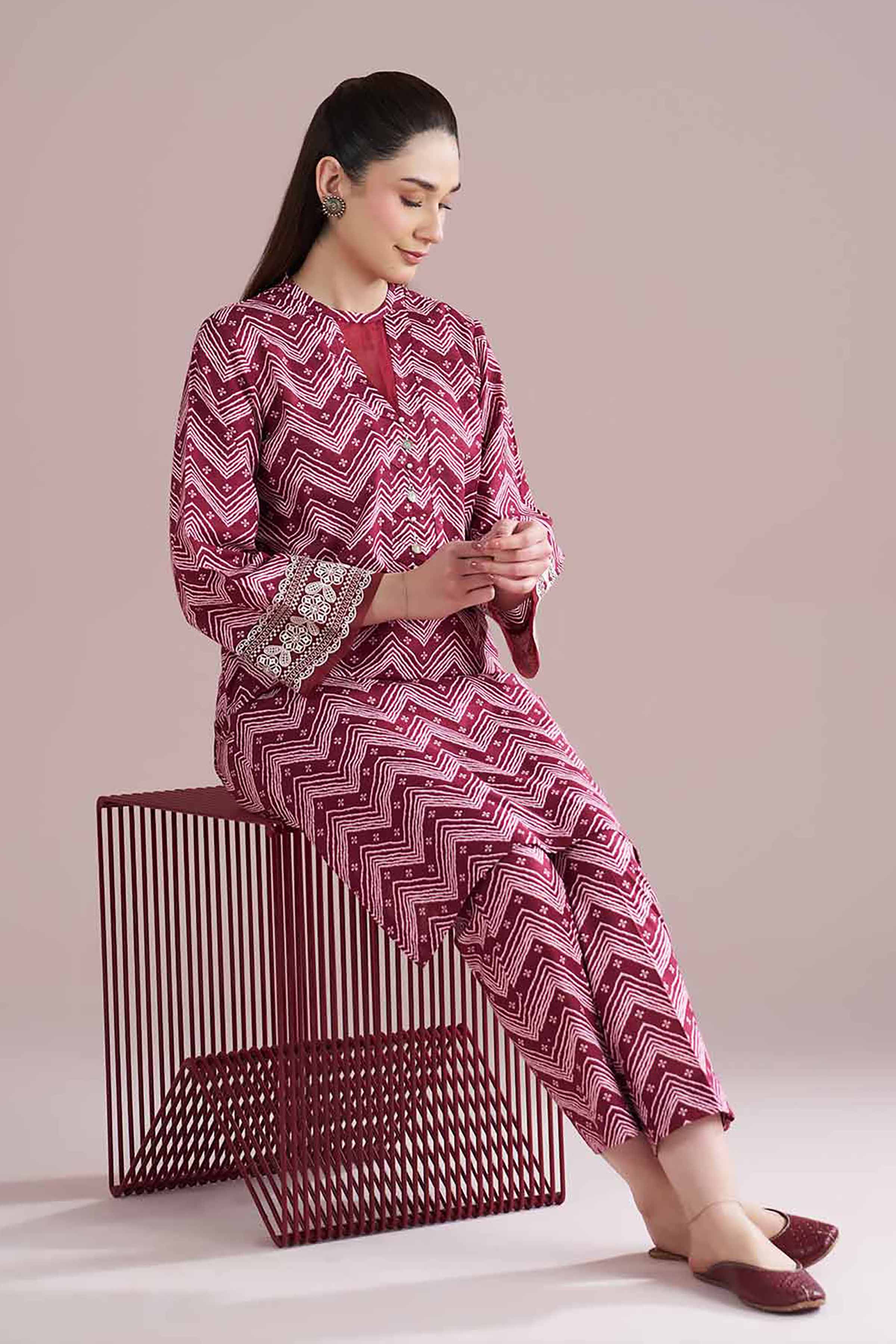 2 Piece - Printed Embroidered Suit - PE26-206 for Women - Pret Collection | Nishat | Shop Online