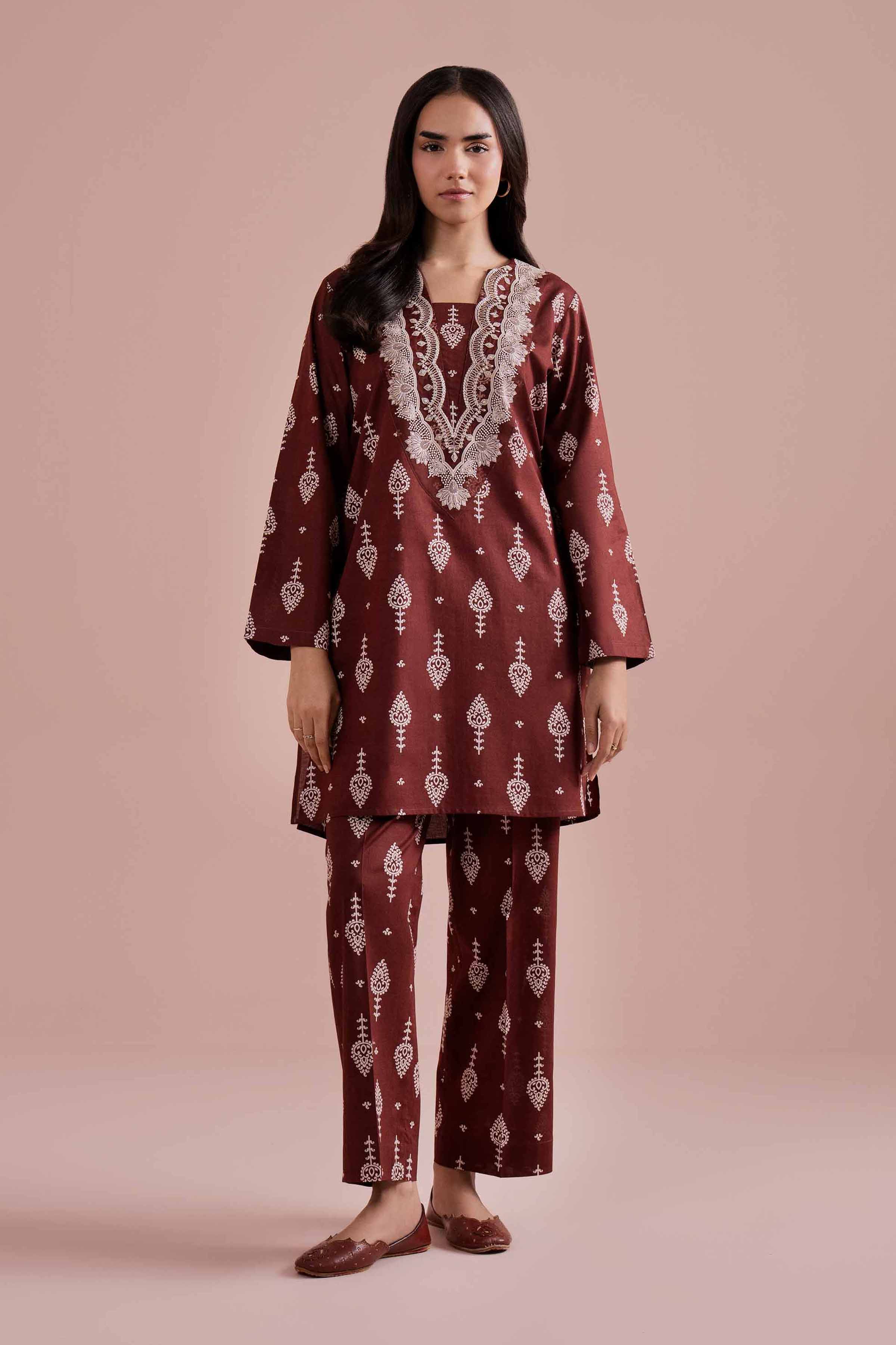 2 Piece - Printed Embroidered Suit - PE26-217 for Women - Pret Collection | Nishat | Shop Online