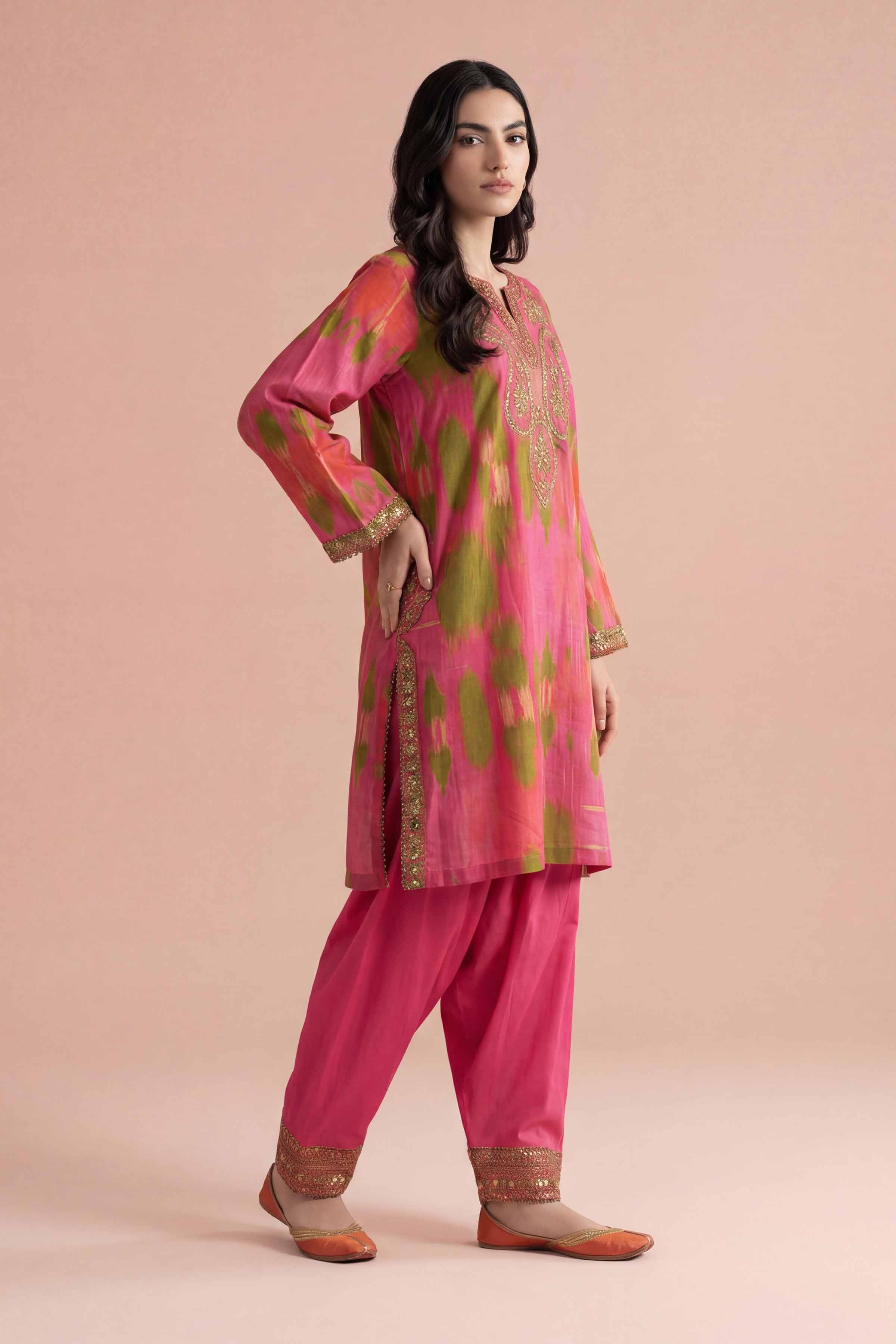 2 Piece - Printed Embroidered Suit - PE26-226
