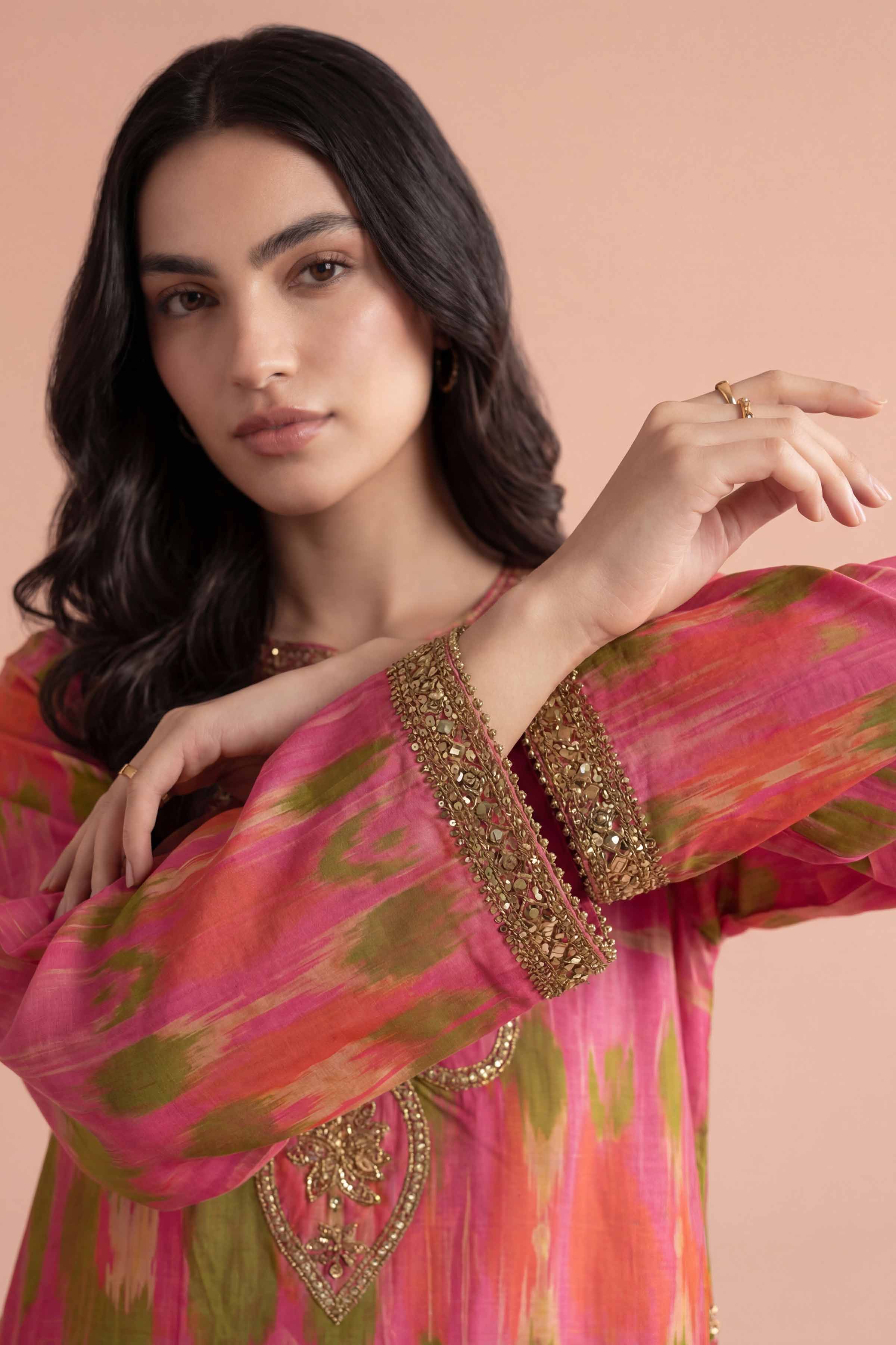 2 Piece - Printed Embroidered Suit - PE26-226