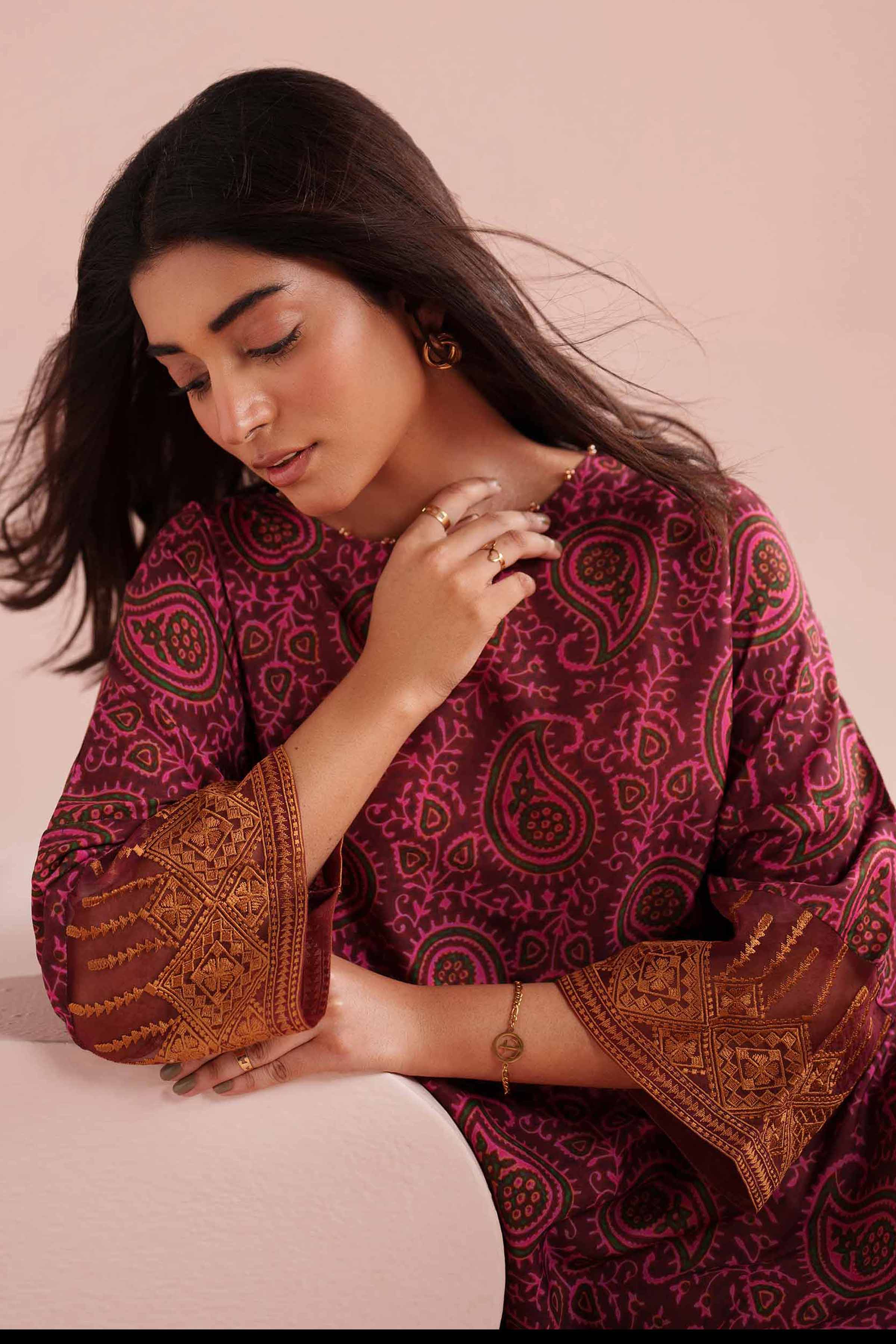 2 Piece - Printed Embroidered Suit - PE26-25 for Women - Pret Collection | Nishat | Shop Online