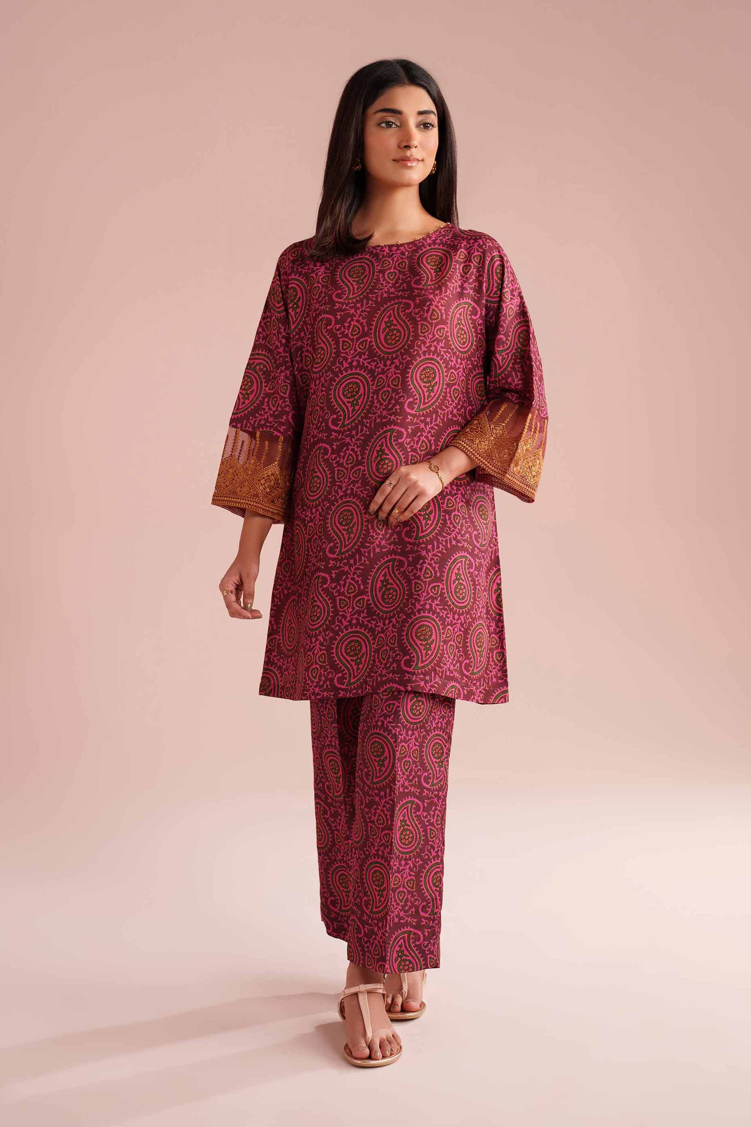 2 Piece - Printed Embroidered Suit - PE26-25 for Women - Pret Collection | Nishat | Shop Online