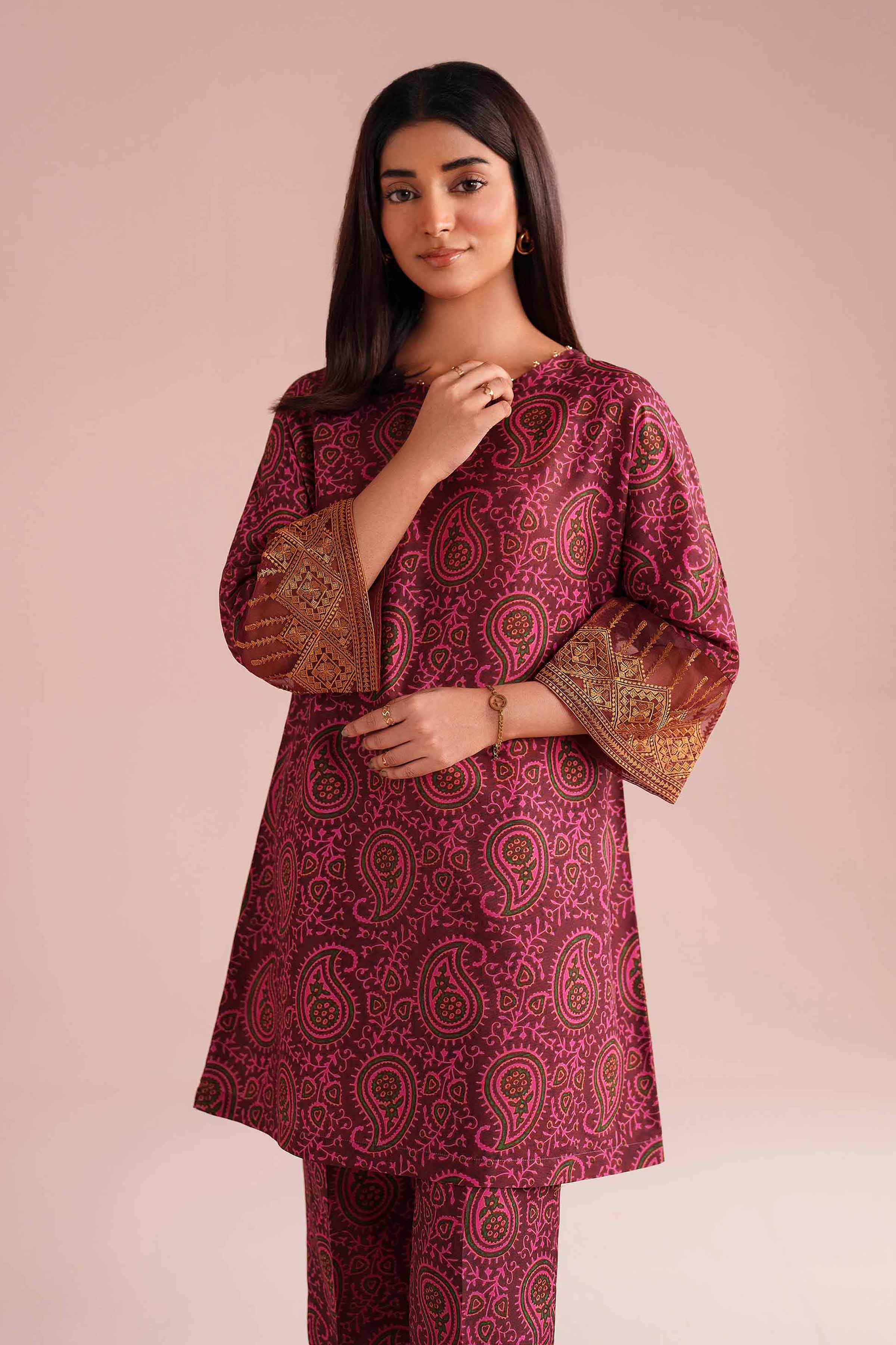 2 Piece - Printed Embroidered Suit - PE26-25 for Women - Pret Collection | Nishat | Shop Online