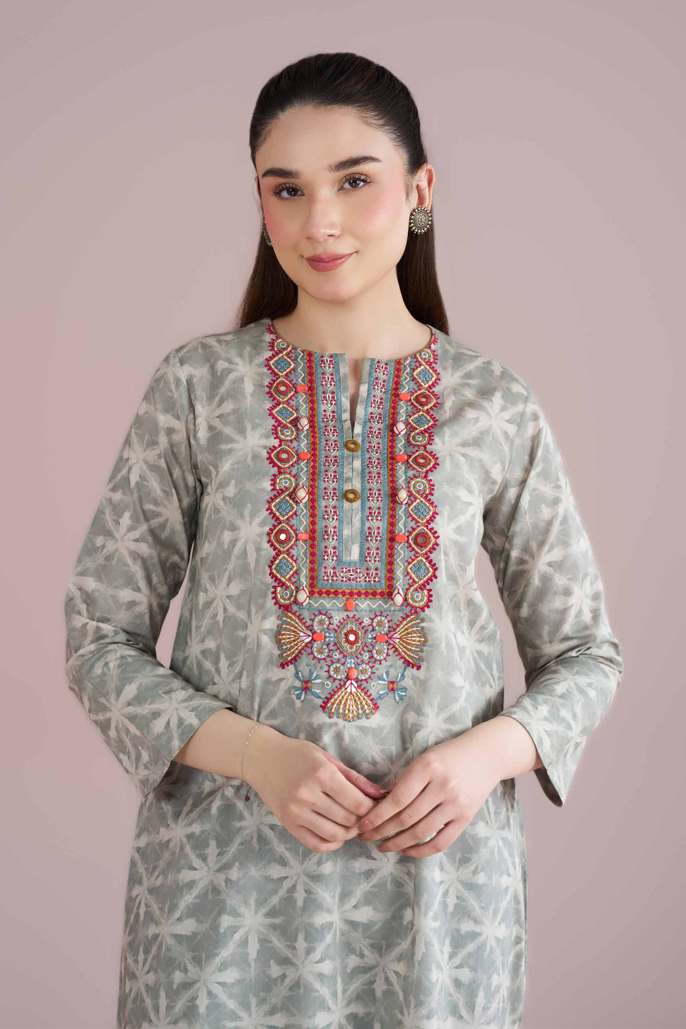 2 Piece - Printed Embroidered Suit - PE26-250 for Women - Pret Collection | Nishat | Shop Online