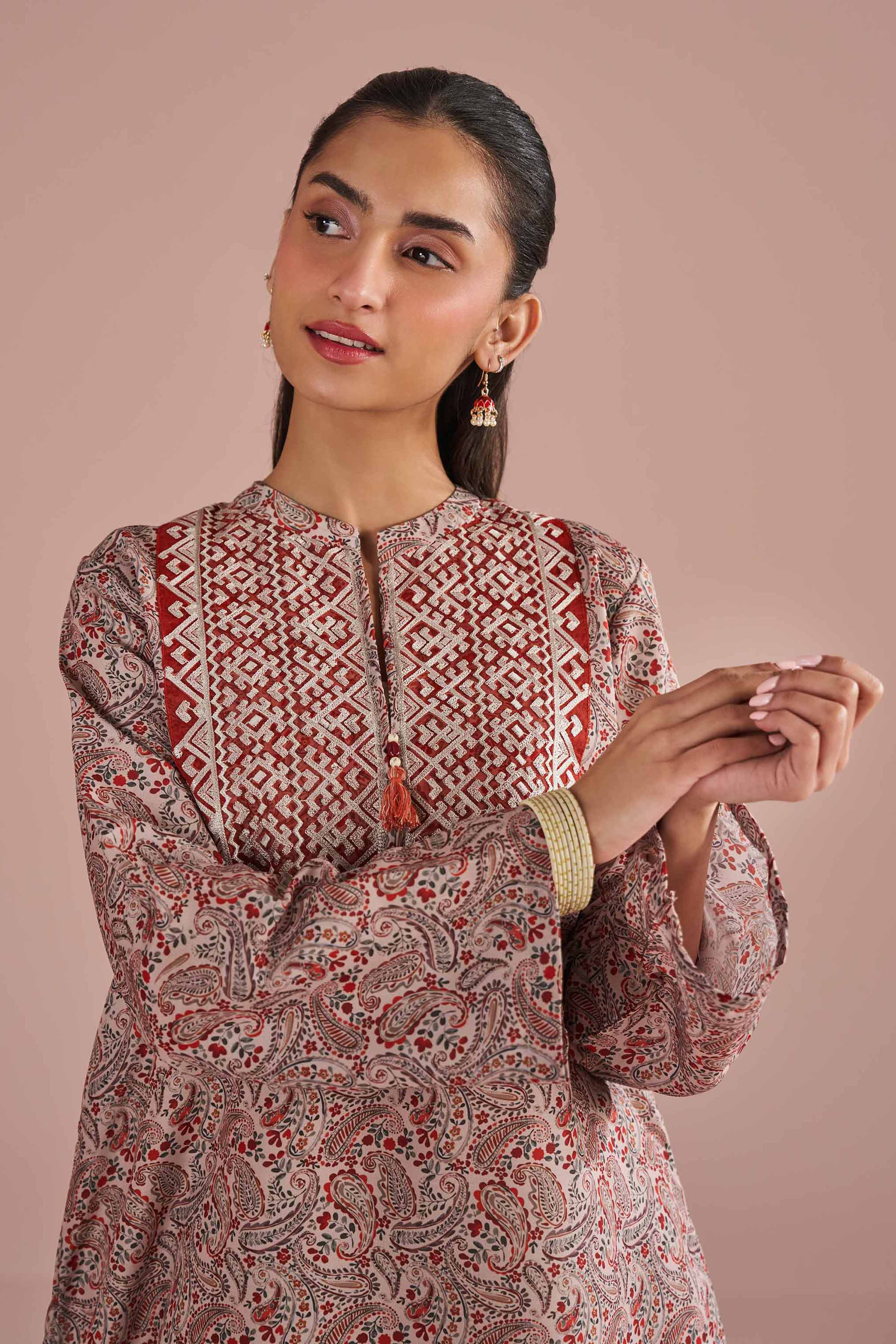 2 Piece - Printed Embroidered Suit - PE26-28 for Women - Pret Collection | Nishat | Shop Online