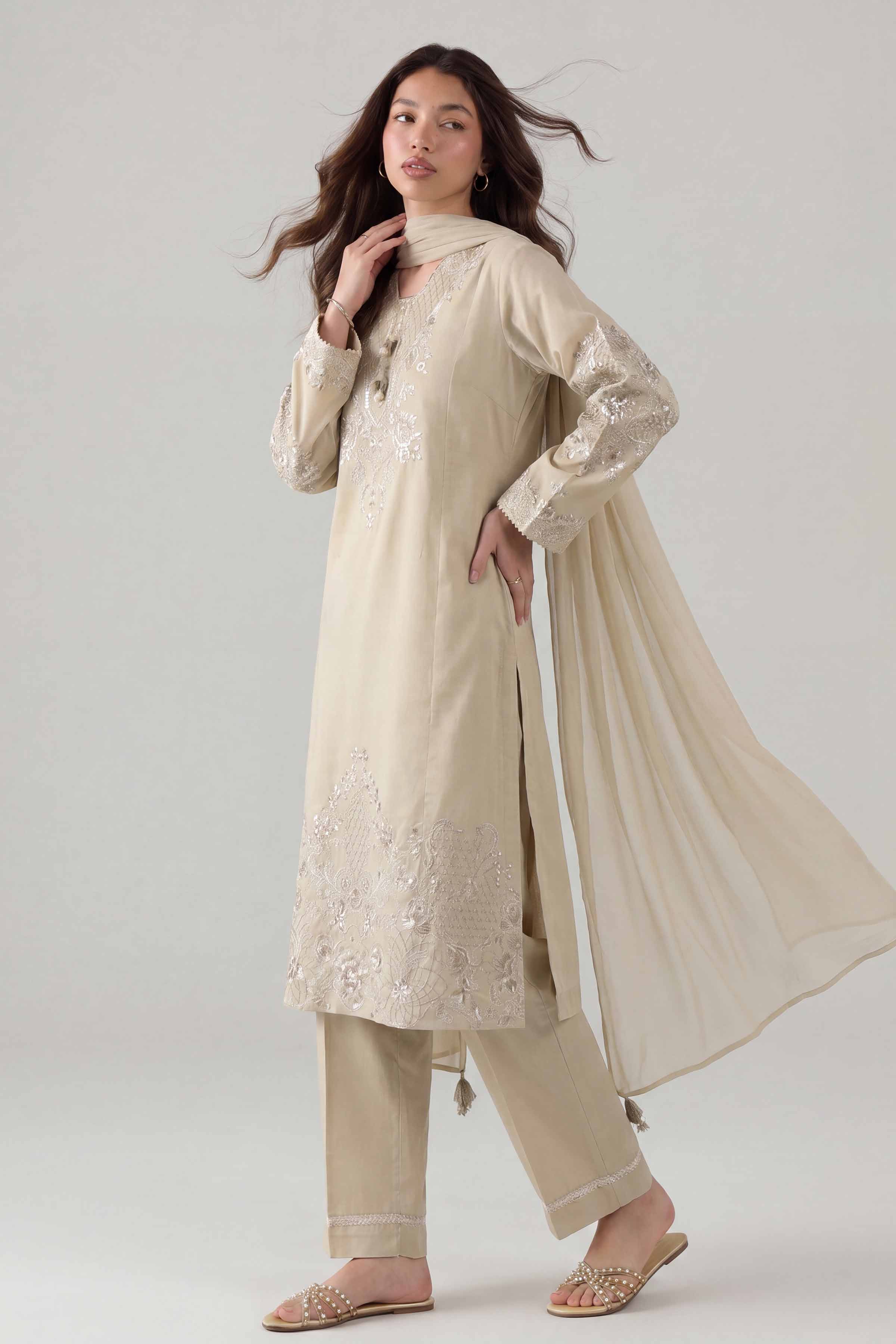 3 Piece - Embroidered Suit - PE26-302