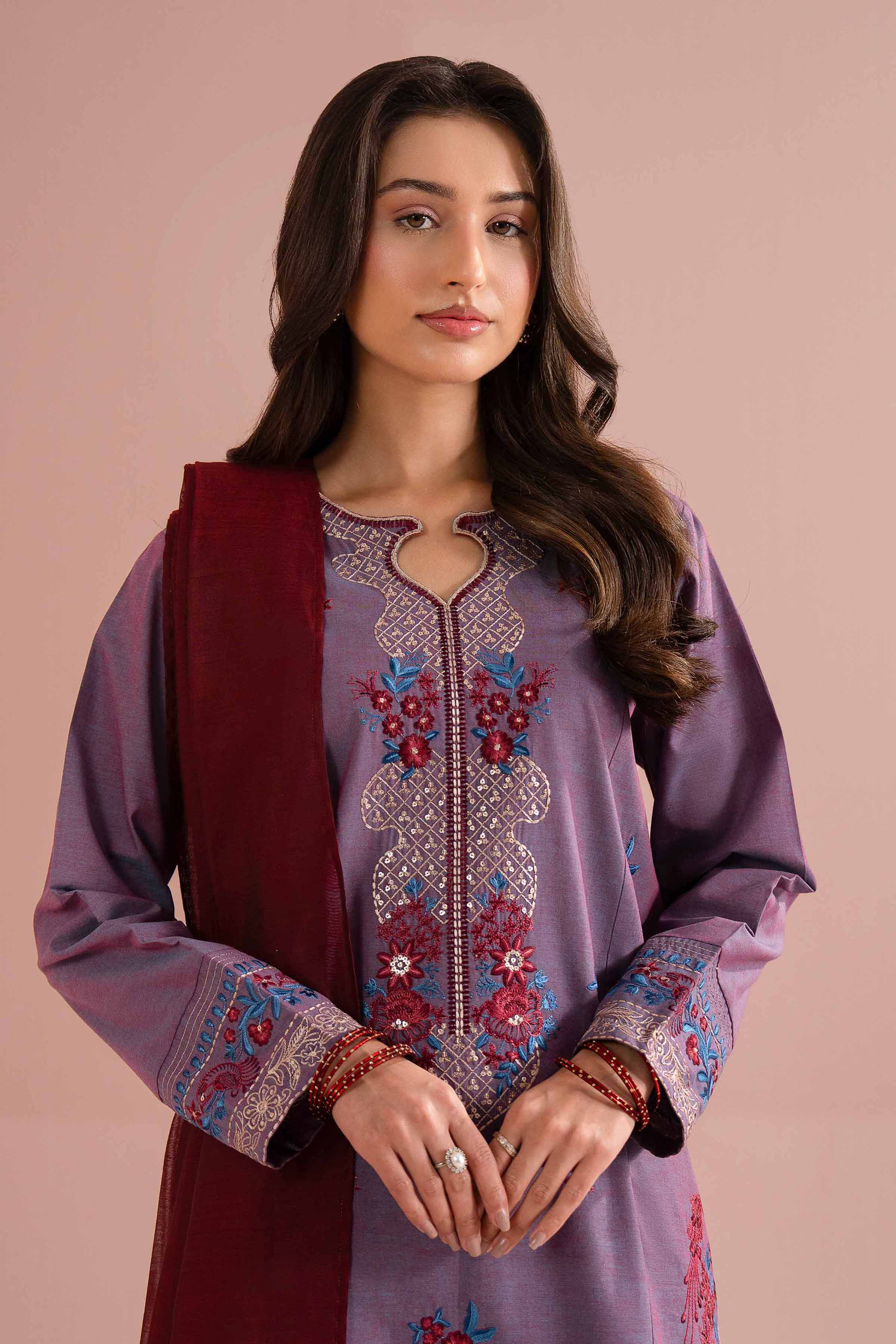 3 Piece - Embroidered Suit - PE26-309