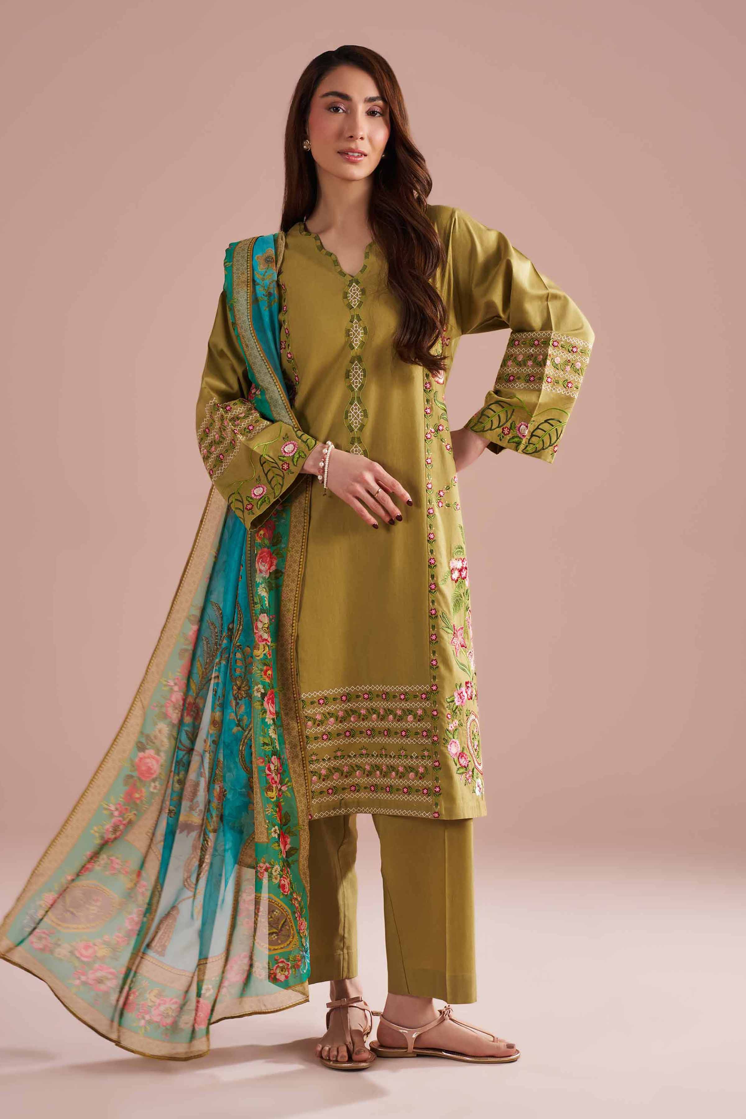 3 Piece - Embroidered Suit - PE26-321 for Women - Pret Collection | Nishat | Shop Online