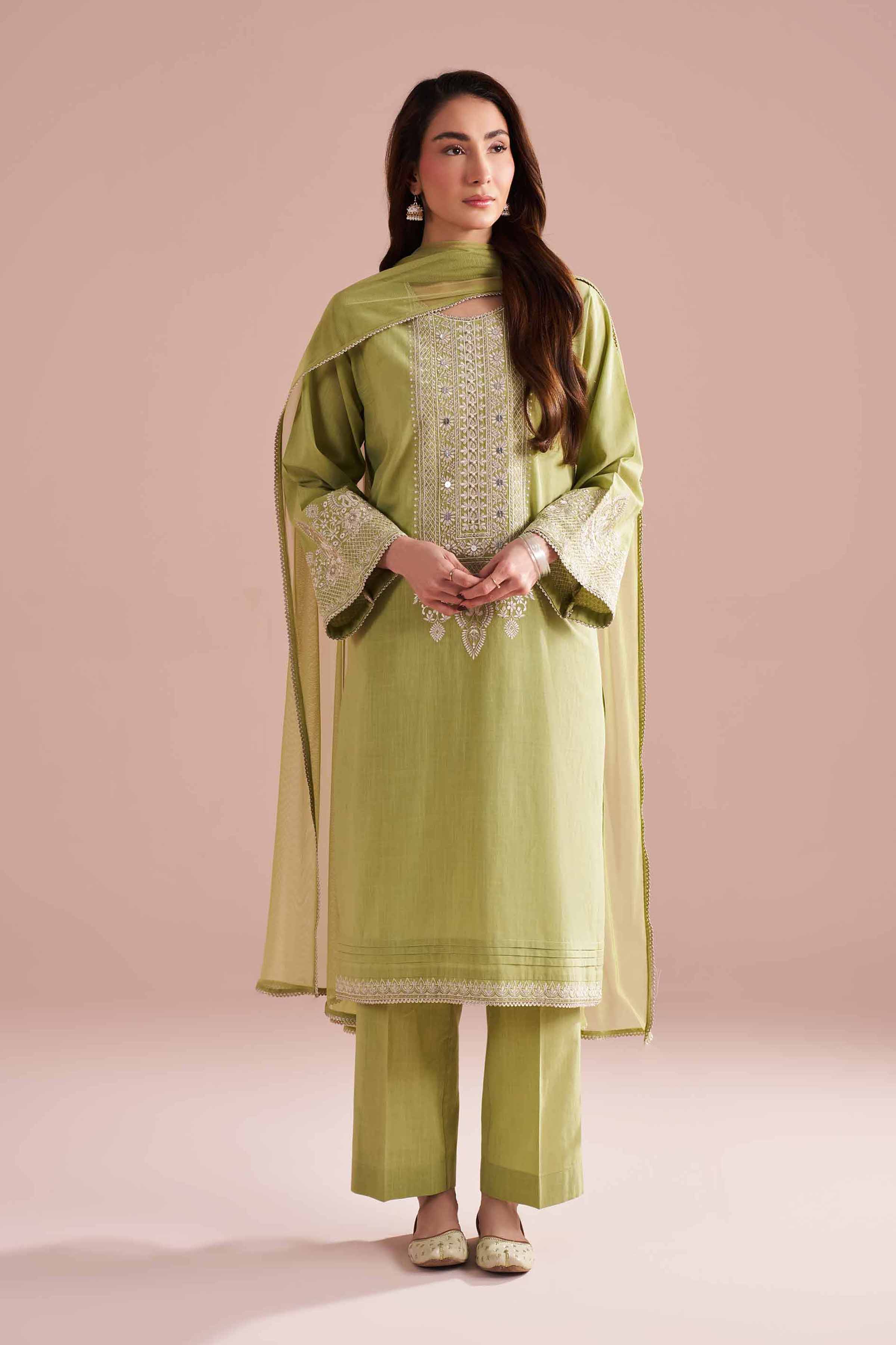 3 Piece - Embroidered Suit - PE26-323