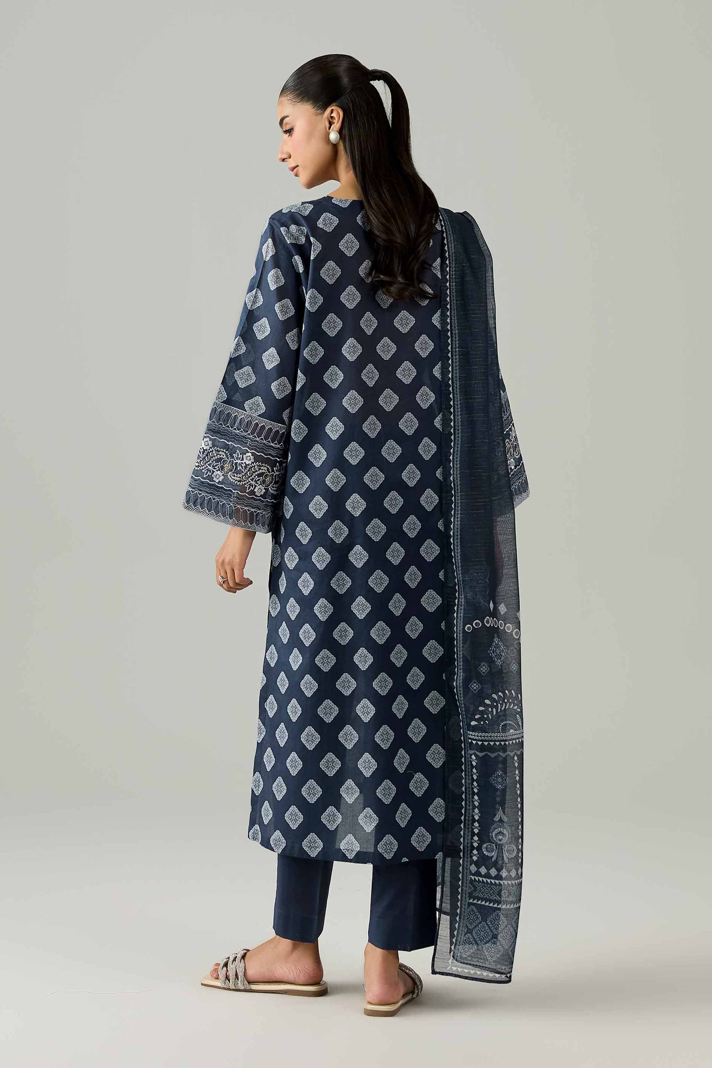 3 Piece - Printed Embroidered Suit - PE26-334