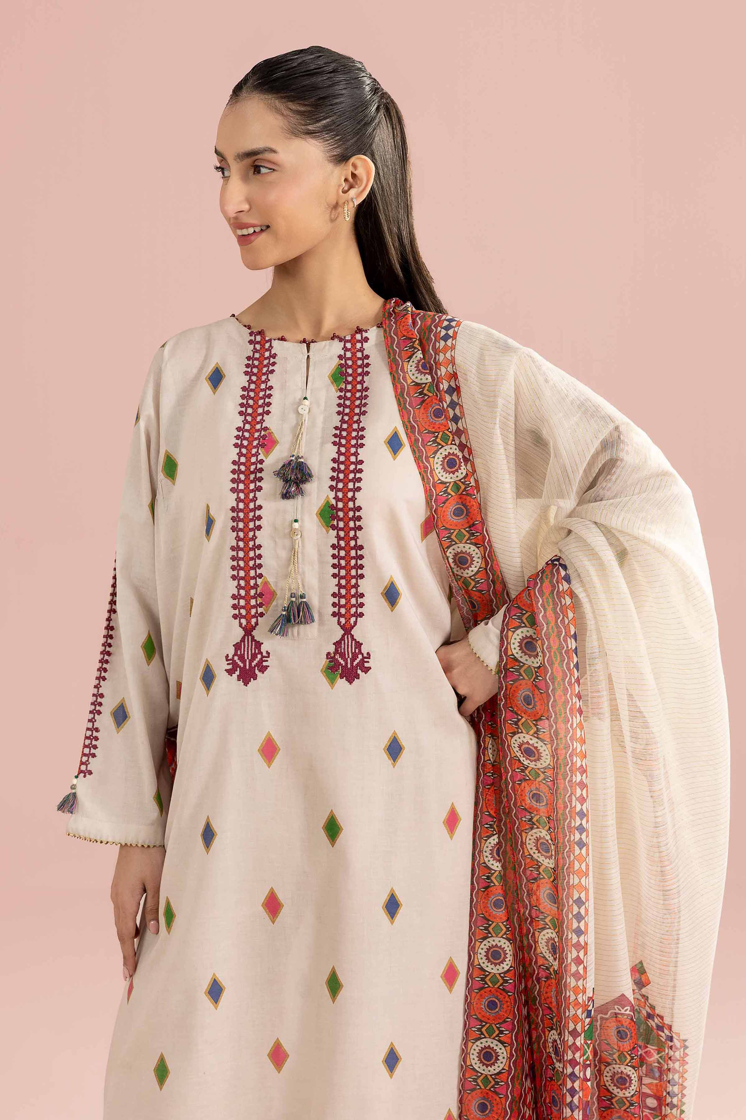 3 Piece - Printed Embroidered Suit - PE26-335 for Women - Pret Collection | Nishat | Shop Online