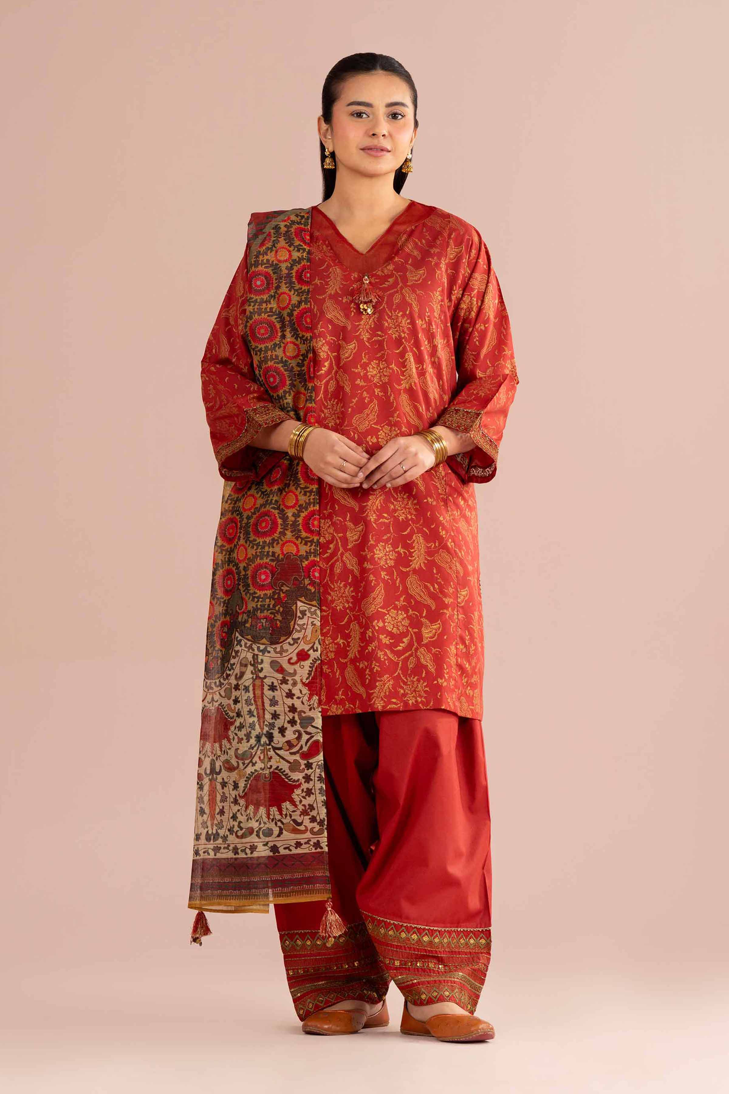 3 Piece - Printed Embroidered Suit - PE26-336 for Women - Pret Collection | Nishat | Shop Online