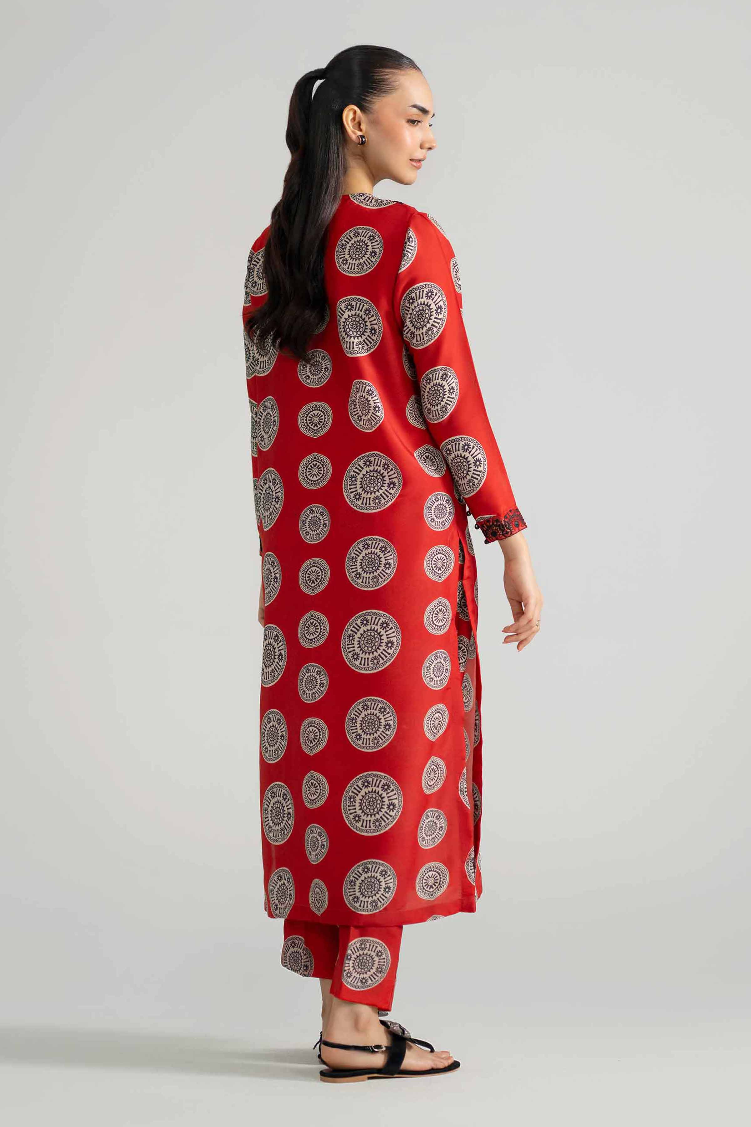 2 Piece - Printed Embroidered Suit - PE26-349