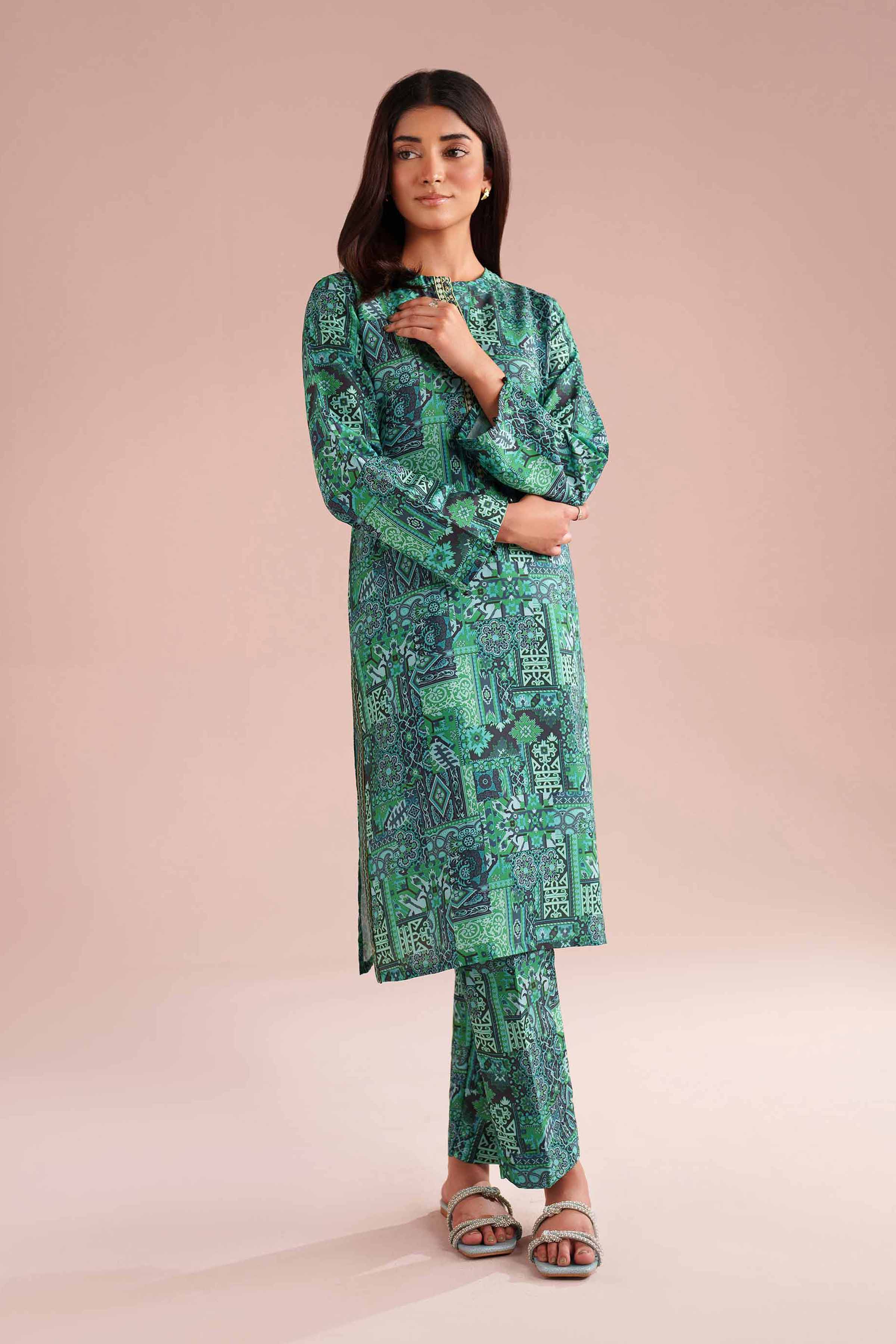 2 Piece - Printed Embroidered Suit - PE26-35 for Women - Pret Collection | Nishat | Shop Online