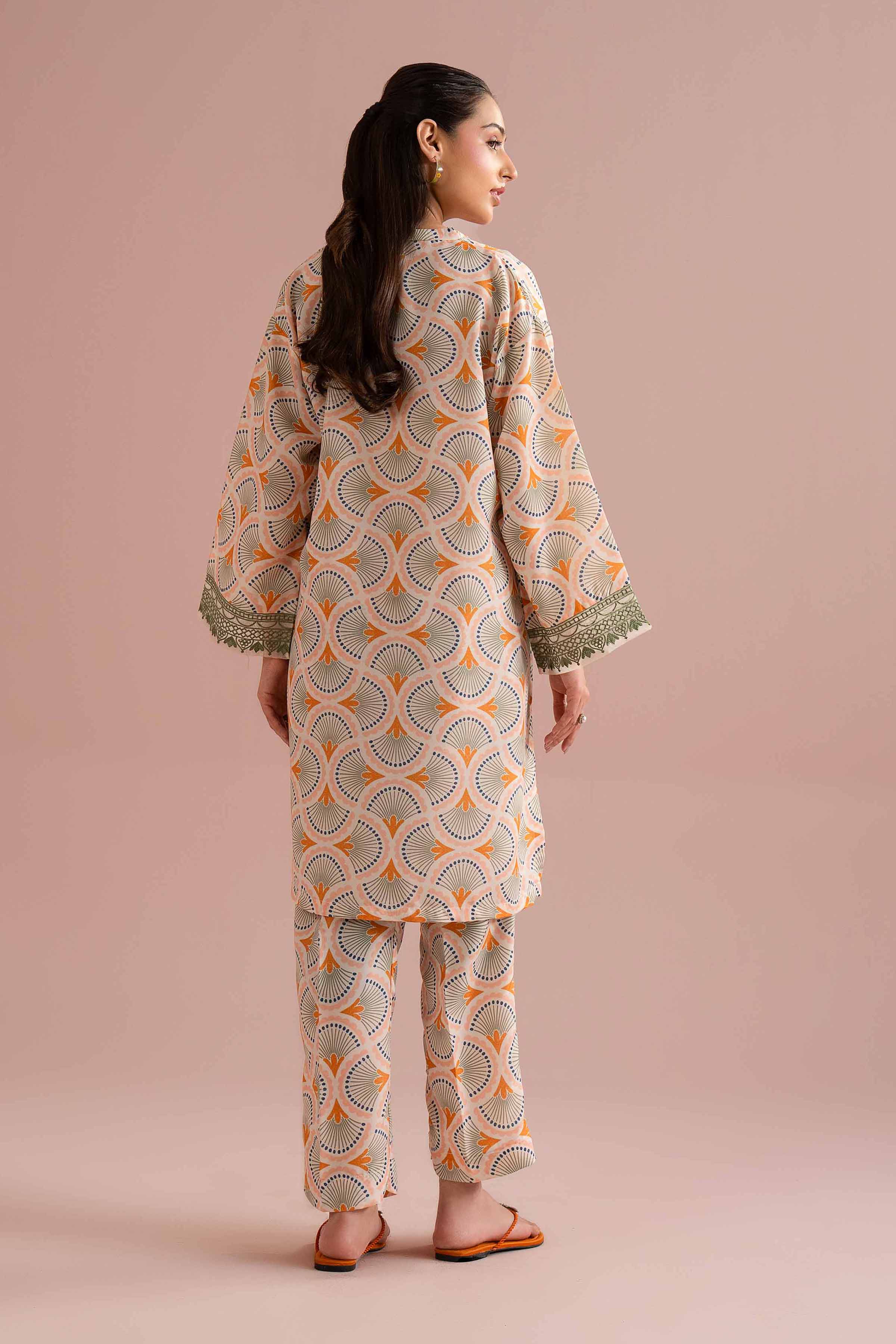 2 Piece - Printed Embroidered Suit - PE26-354