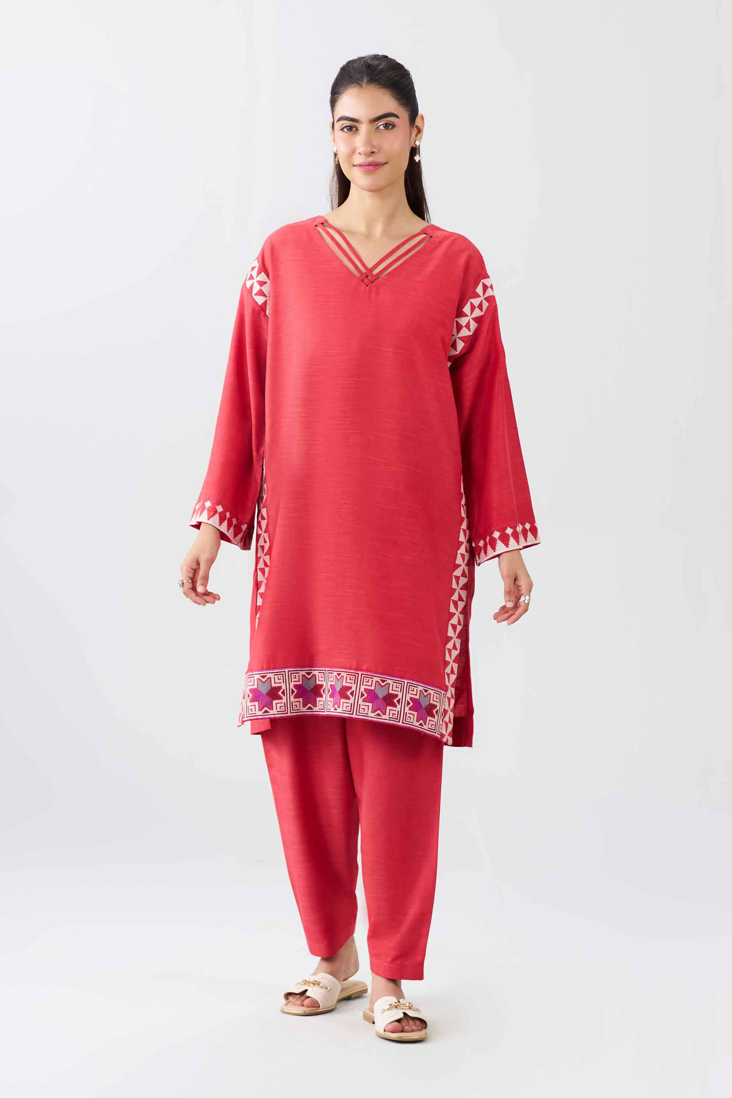 2 Piece - Embroidered Suit - PE26-393