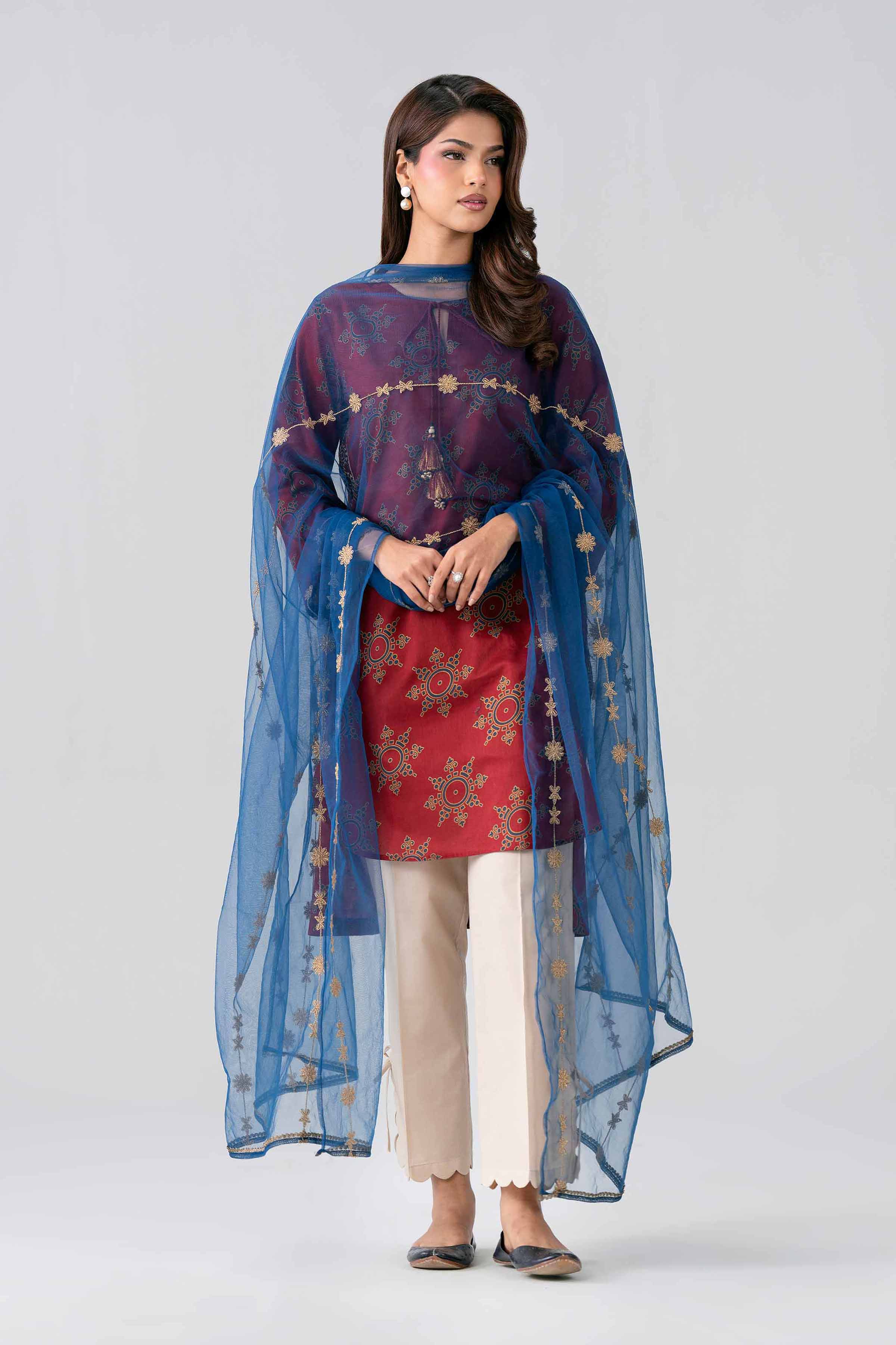 2 Piece - Printed Embroidered Suit - PE26-440