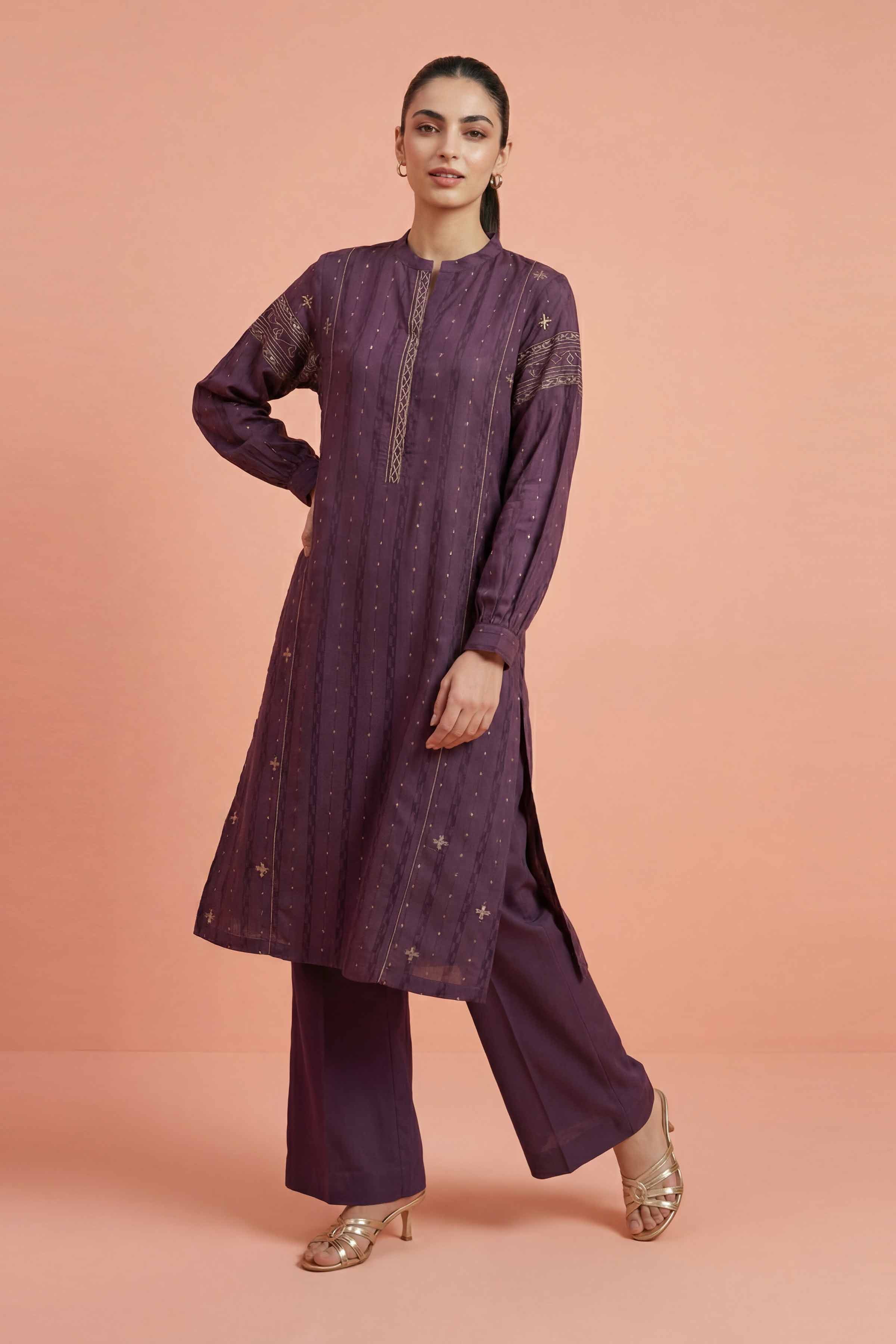 2 Piece - Embroidered Suit - PE26-458