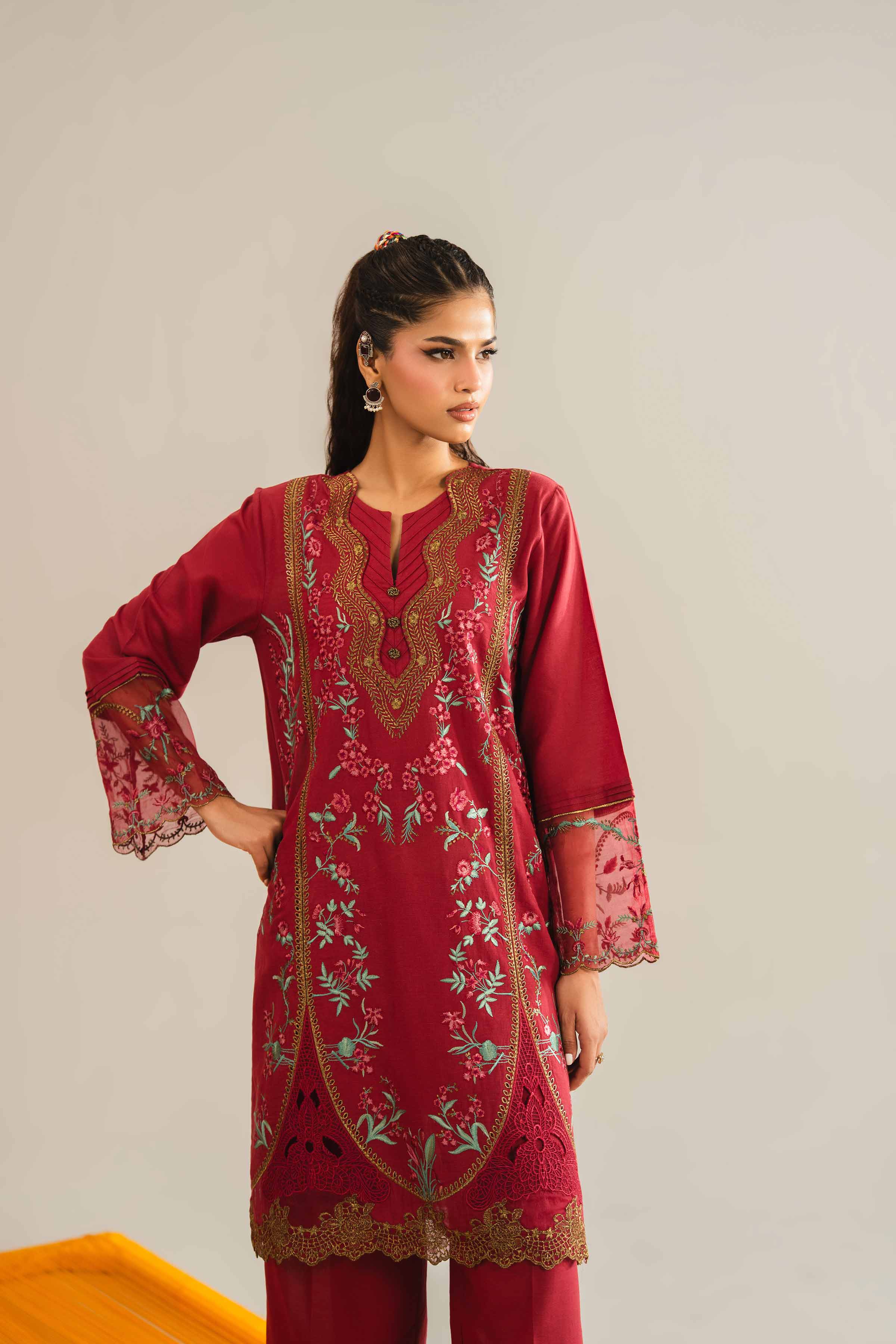 2 Piece - Embroidered Suit - PE26-46